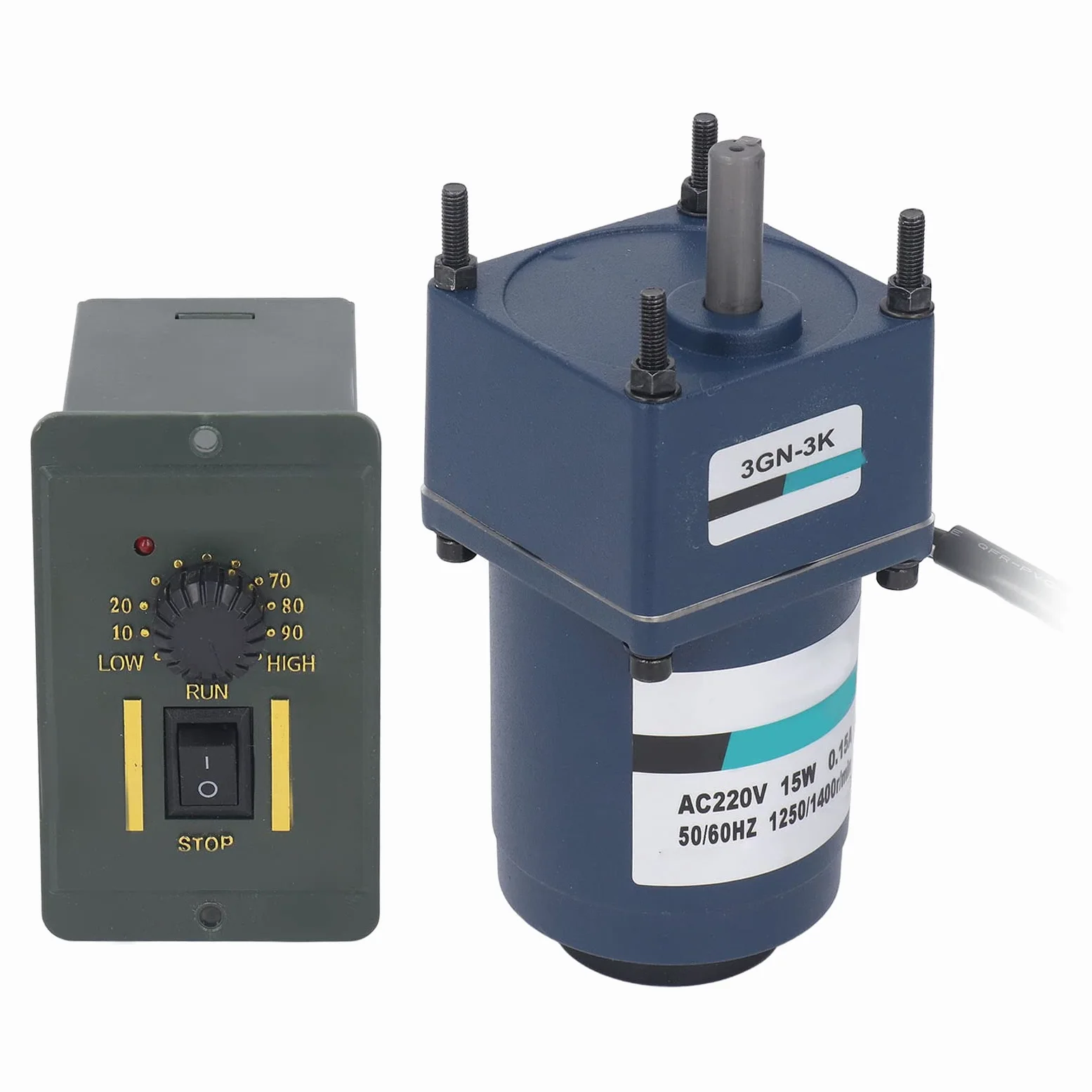 ViaGasaFamido 15W AC 220V Elektryczny Jednofazowy Regulator Silnika Zestaw Silnika z przekładnią redukcyjną i Odwracalnym Sterownikiem do Szlifierek Kosiarki Maszyny do Cięcia