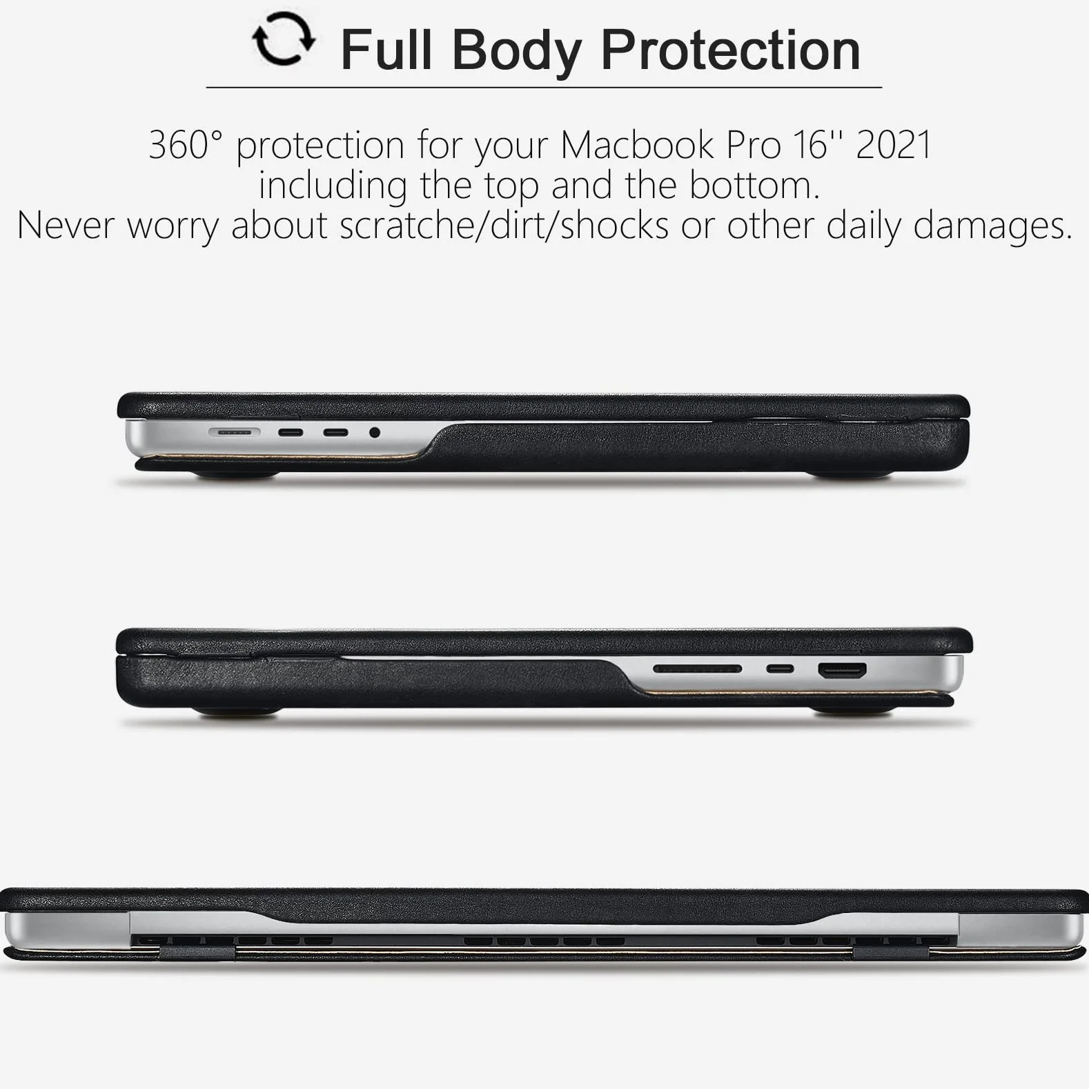 Etui do MacBooka Air 13,6" M5 M4 M3 M2 2026 2025 2024 2022 A3449 A3240 A3113 A2418, ICARER Premium Leather Ultra Slim Protective Case Cover Shell for Apple MacBook Air 13.6 M5 M4 M3 M2 (Czarny)