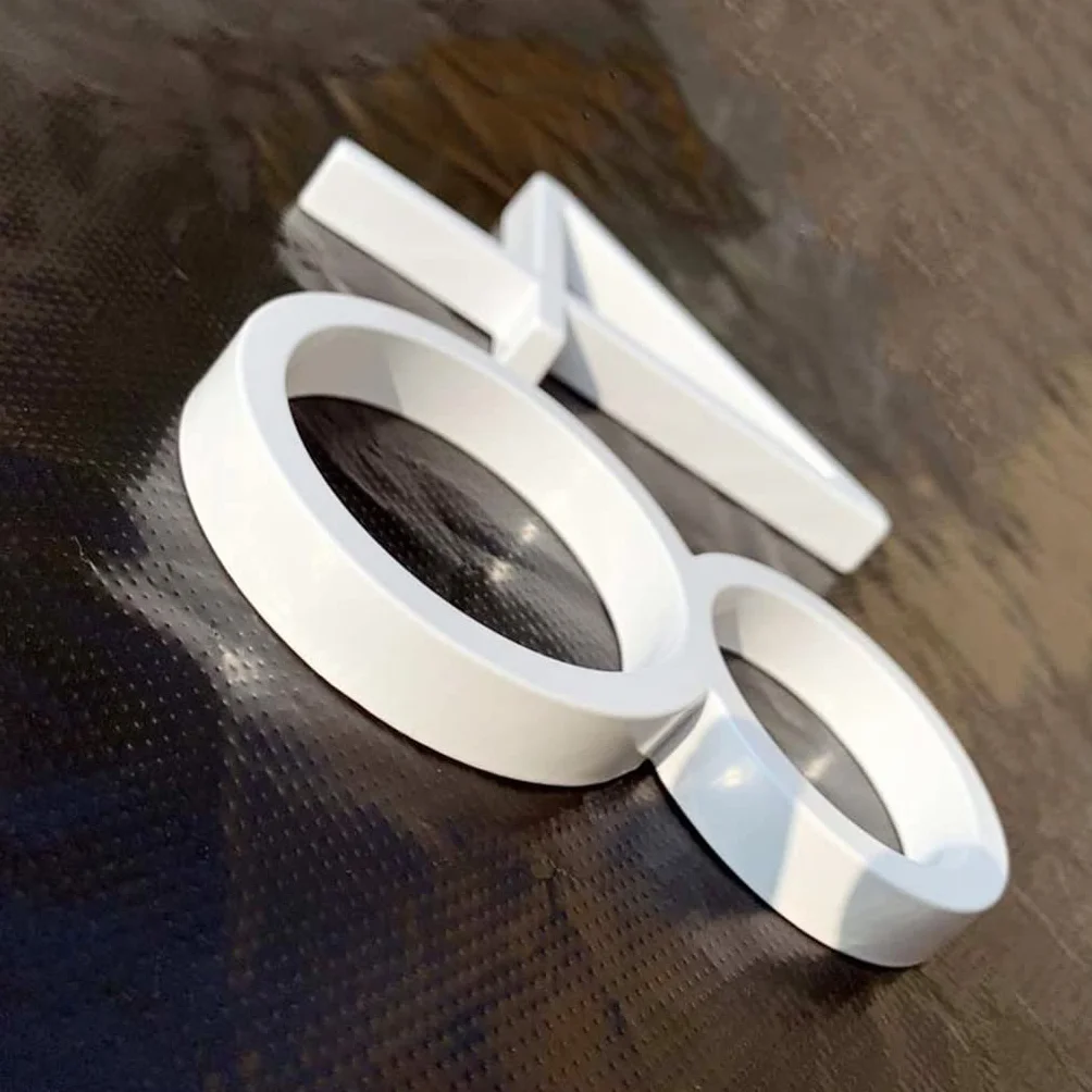 Nowoczesne Pływające Numery Domów, 125mm Białe Pływające Numery Domów Tabliczka Na Drzwi Litery Metalowa Tabliczka Adresowa Zewnętrzna Tablica Drzwiowa Numer Tablicy Do Domowej Skrzynki Pocztowej (Co