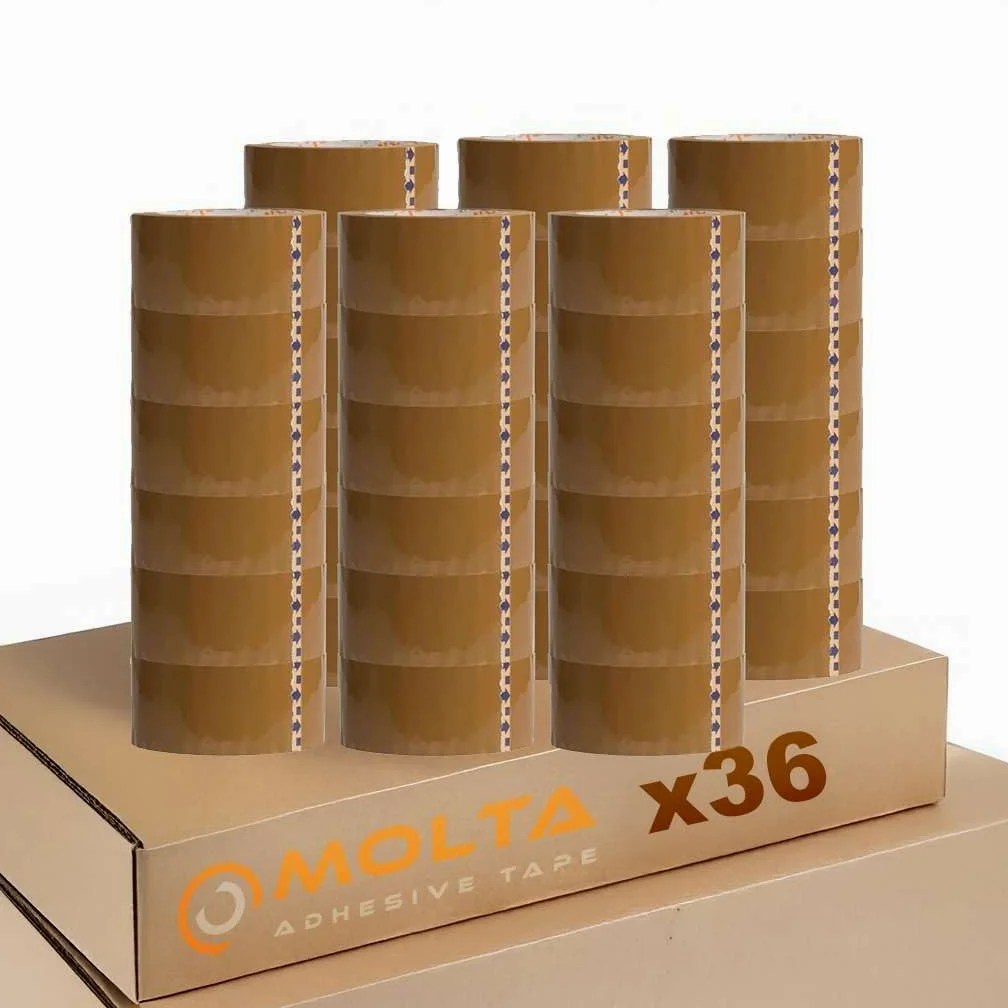 MOLTA SOLVENTA przezroczysta taśma do pakowania 48 mm x 120 m | taśma kartonowa | taśma do pakowania paczek i kartonów – 36 rolek | drapak syntetyczny