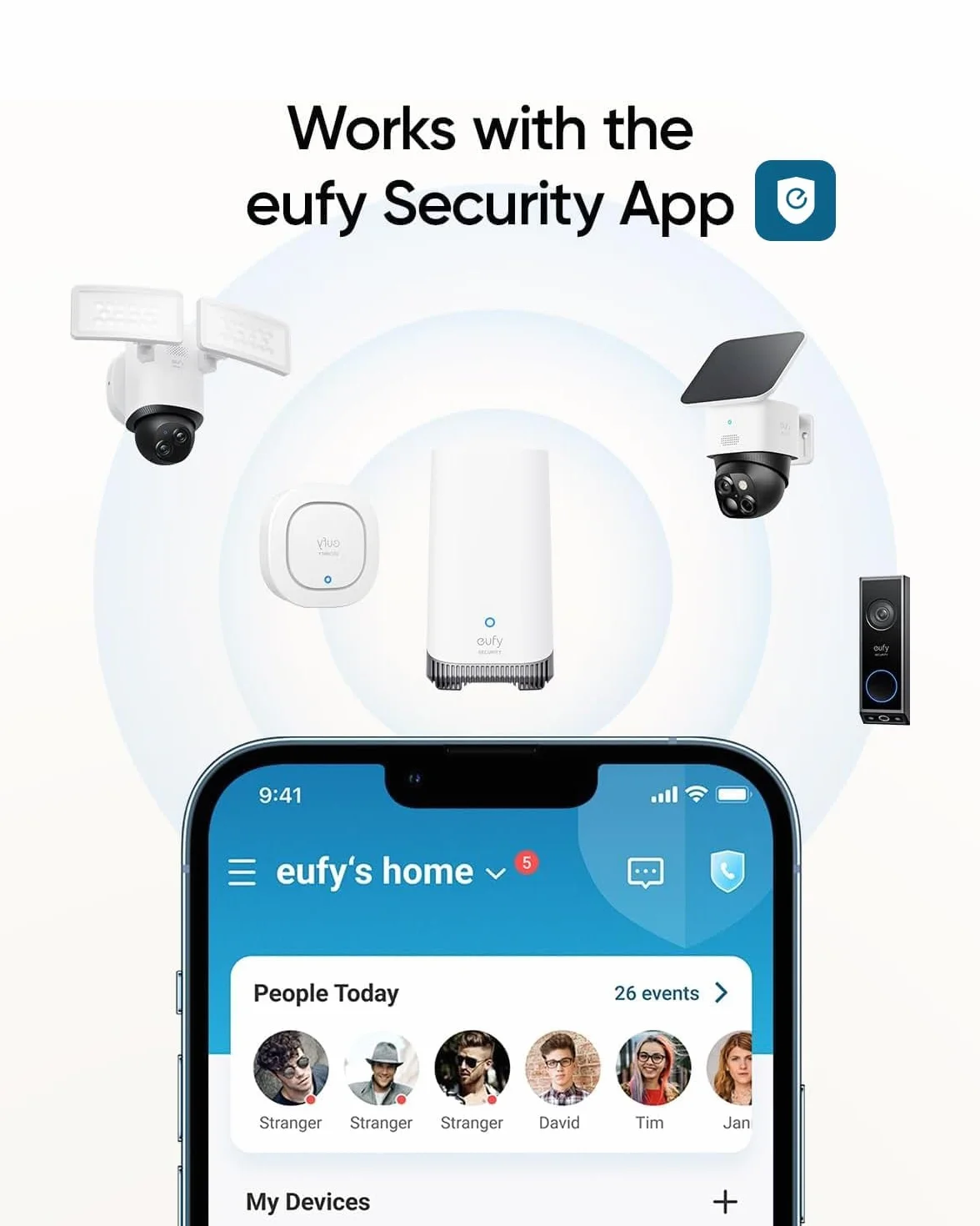 eufy Security Siren, bezprzewodowy alarm 105 dB, odporność na warunki atmosferyczne IP65, zdalne powiadomienia, wymagana baza HomeBase, kompatybilny z HomeBase S380 i S280, sterowanie aplikacją