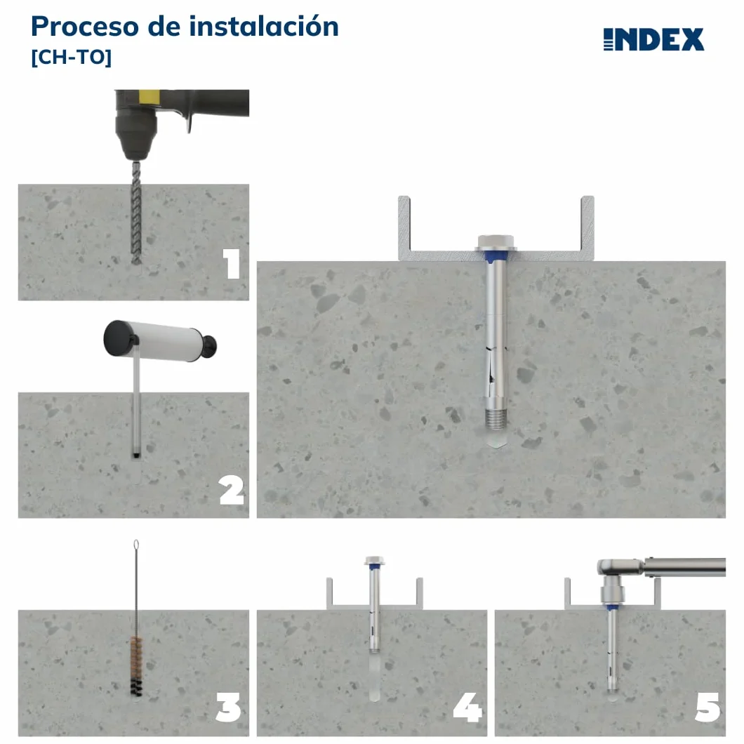 INDEX Systemy mocowania indeksu Ch -to - pakiet 50 kotwic antygiro dla wysokich obciążeń (powłoka opadająca, śruba sześciokątna 6,8 mm, M10 x 100 mm, 12 mm średnicy)