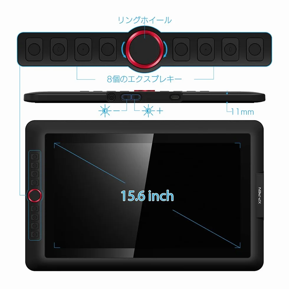 XP-PEN Artist 15,6 Pro tablet graficzny HD IPS 15,6 cala, rysik z funkcją gumki, 8 przycisków szybkiego dostępu, idealny do domowego biura i nauki zdalnej