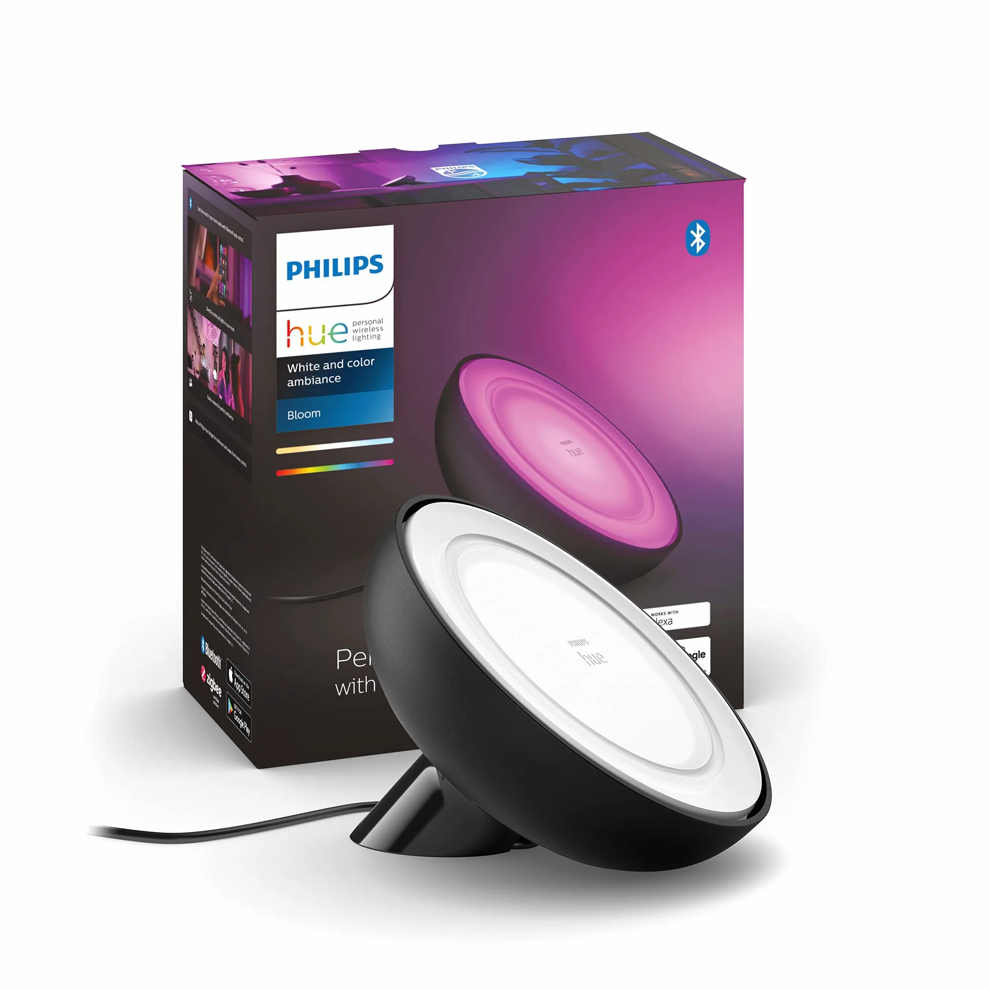 Philips Hue Bloom White and Color Ambiance Lampa Stołowa LED Czarna 16 Mln Kolorów Ściemnialna Sterowanie Aplikacją