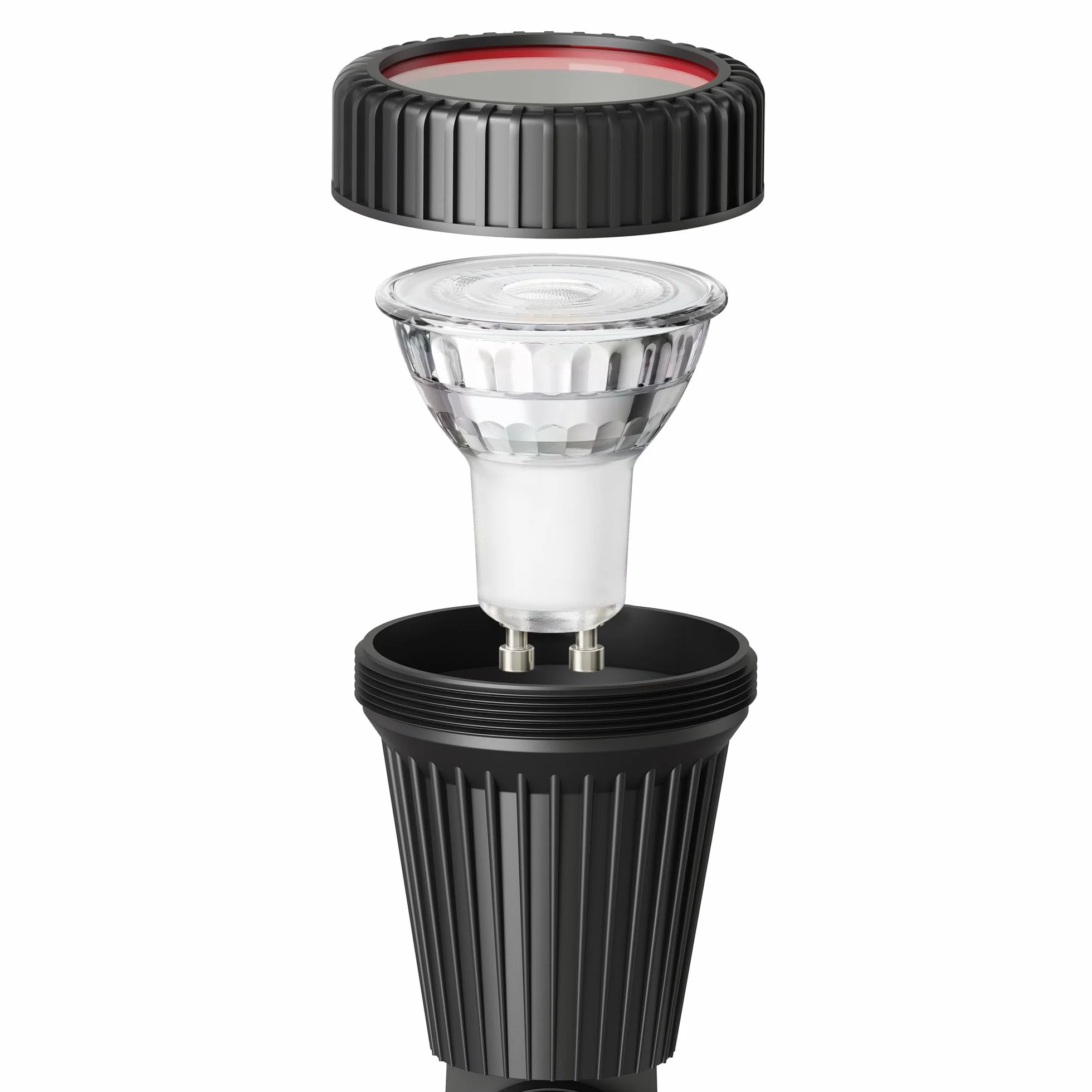 ledscom.de Zestaw 10 reflektorów ogrodowych z kolcem uziemiającym PIRK z wtyczką Schuko do użytku na zewnątrz, czarny, w tym GU10 LED (ciepła biel, 7,6 W każdy, 1103 lm, 33°)