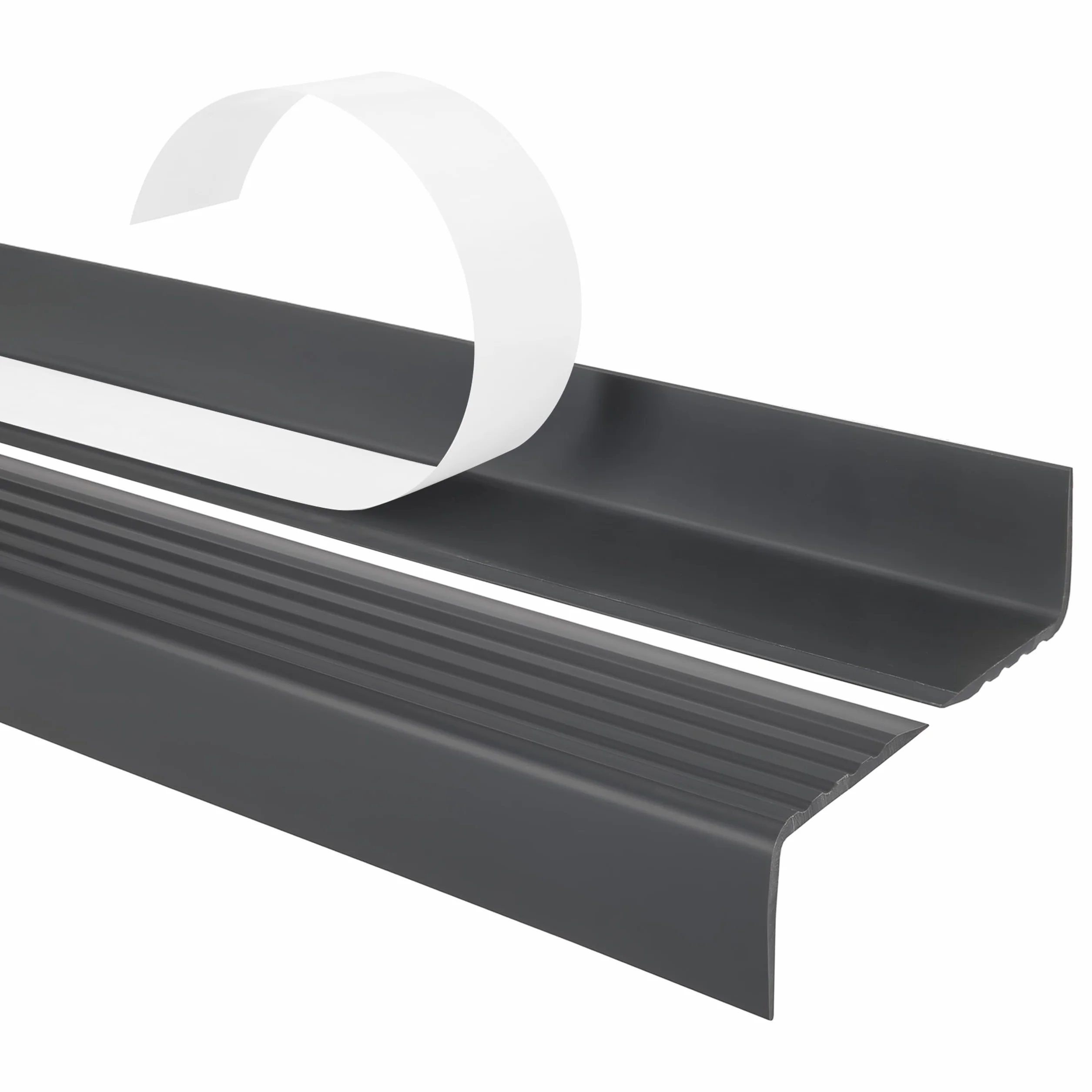 QUEST Profil schodowy PVC 40x25 mm, samoprzylepny antypoślizgowy nosek schodowy, ciemnoszary, 90 cm