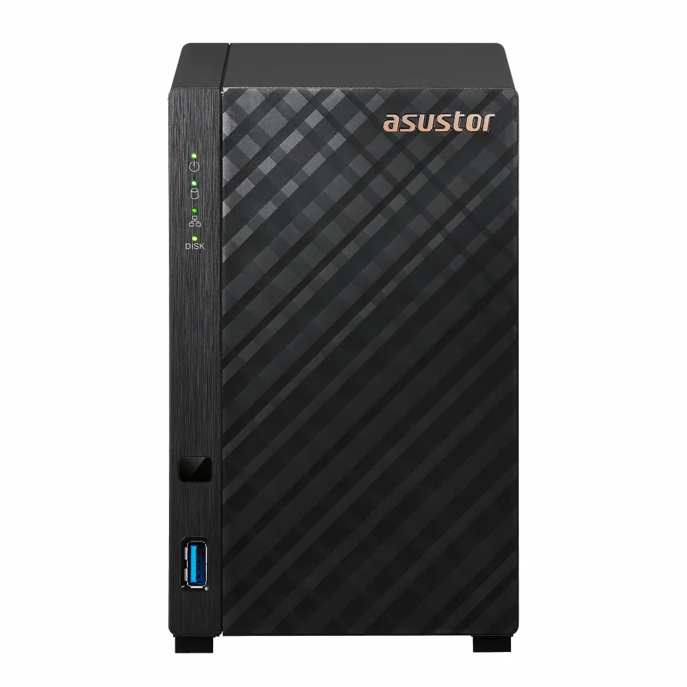 Asustor Drivestor 2 Gen 2 AS1202T, 2 Bay NAS Obudowa Pamięci Sieciowej, Quad-Core 1.7GHz CPU, 2.5GbE Port, 1GB DDR4, 3 x USB 3.0, Network Attached Storage