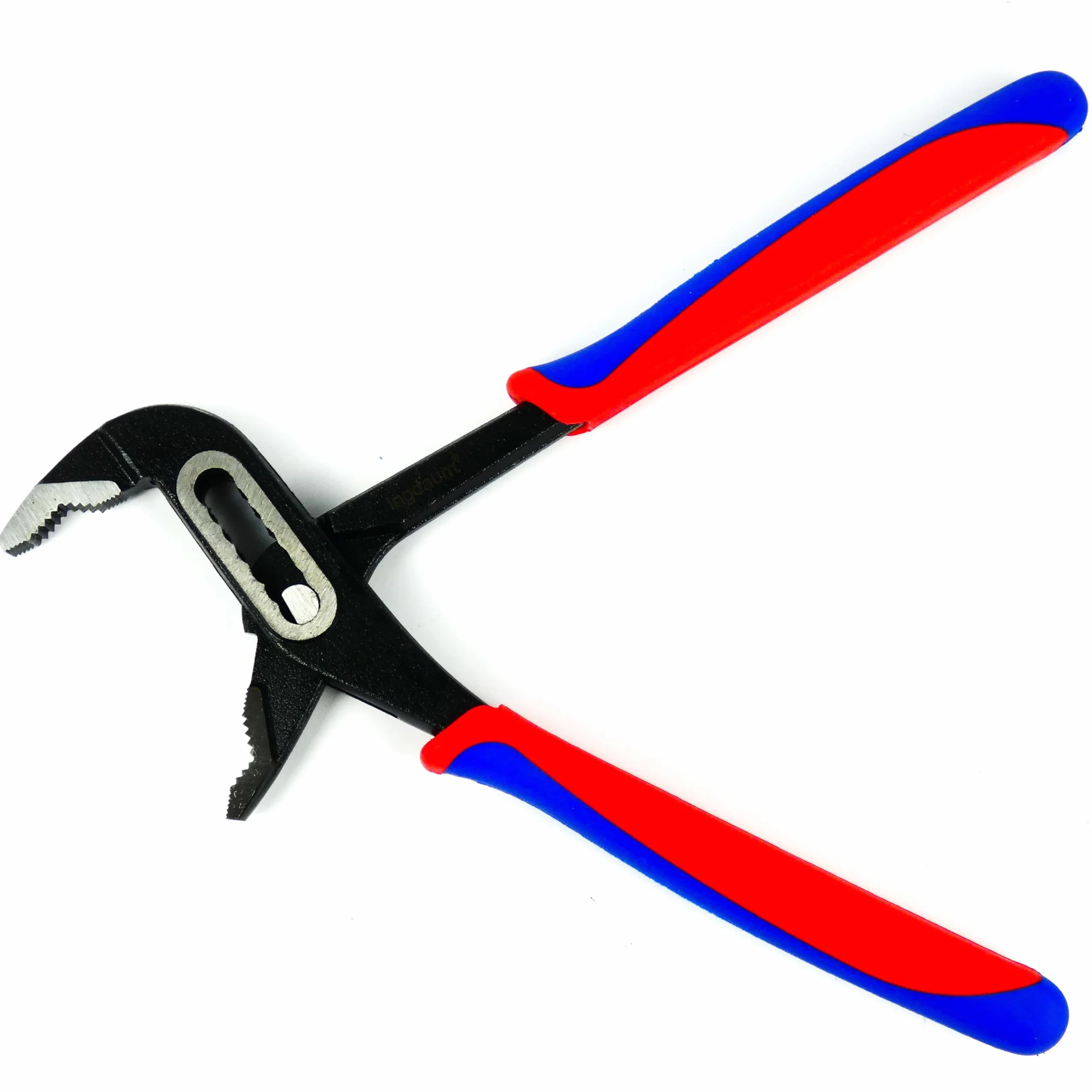 szczypce do pomp wodnych, klucz do rur, Engländer, 250 mm / 10" z dwukomponentowymi uchwytami w kolorze czerwono-białym do napraw, montaży, śrub i gięcia