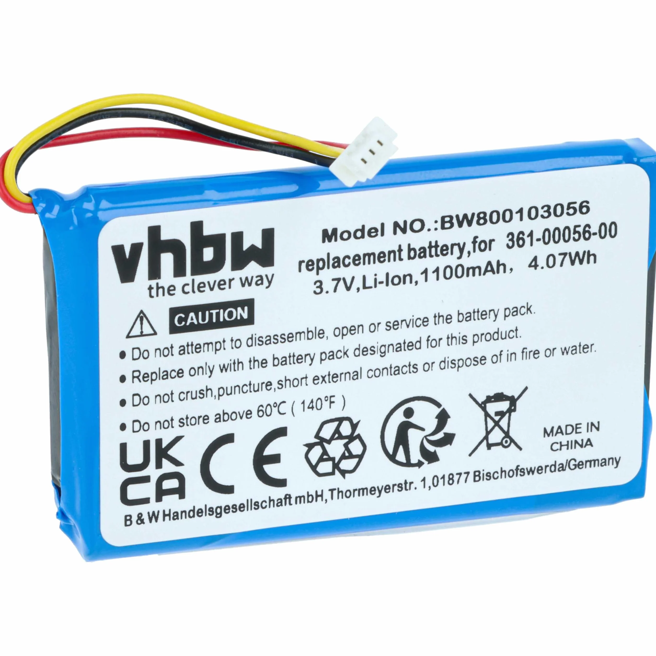 vhbw Bateria kompatybilna z nawigacją Mitac Mio Spirit 8500 LM GPS 1100 mAh 3,7 V litowo-jonowa
