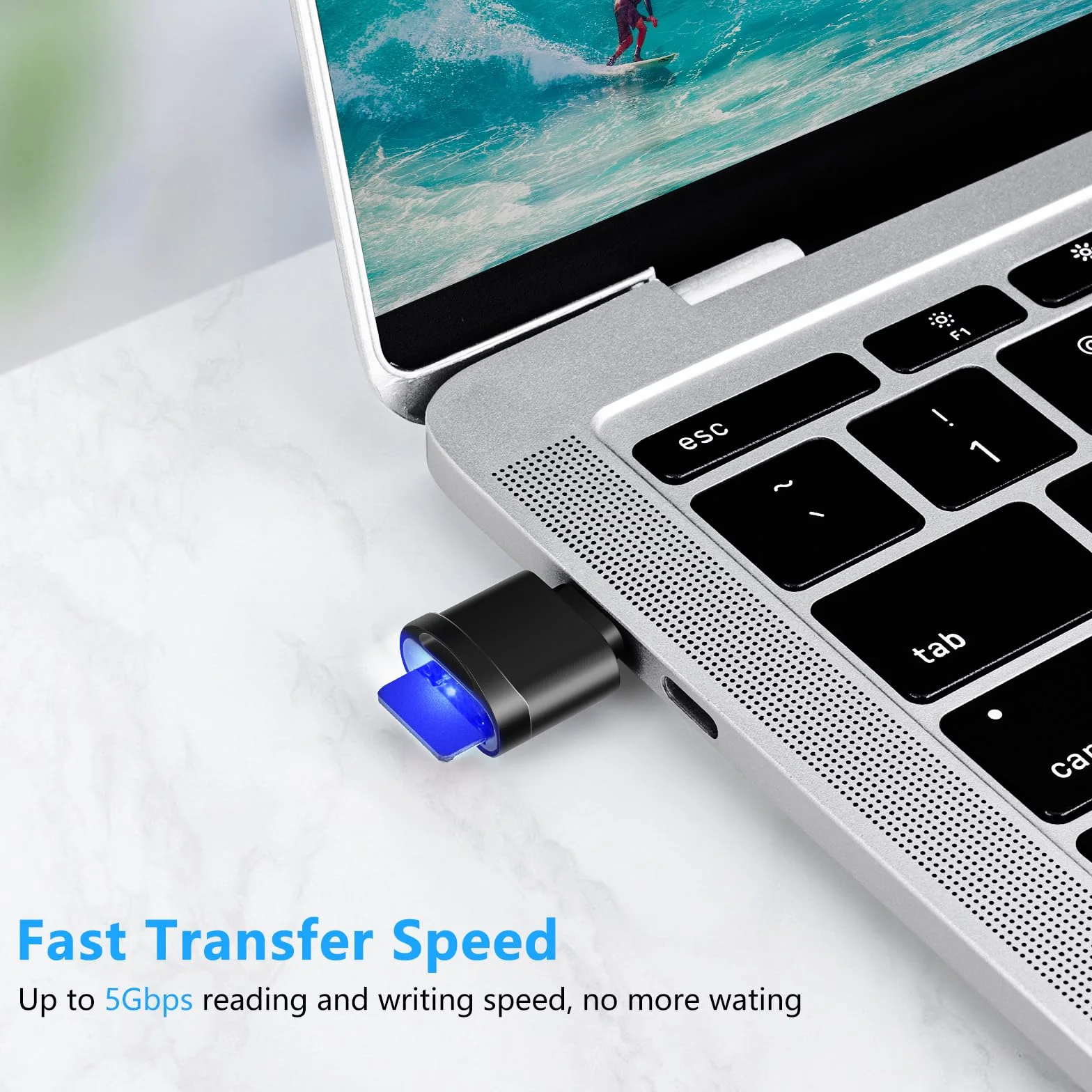 Czytnik kart TF Micro SD USB C USB Adapter do laptopów MacBook Samsung Galaxy Czarny