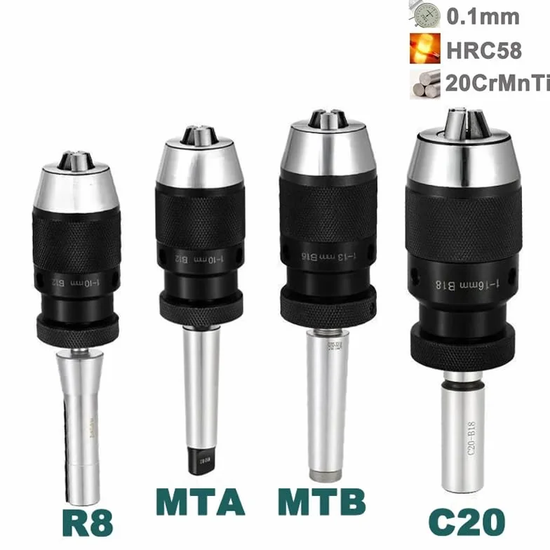1 szt. Samozaciskowy uchwyt wiertarski Morse'a do MT2, MT3, MT4, MT5, R8, C10, C12, C16, C20, B10, B12, B16, B18, B22(MTA5-B18 (1-16mm))