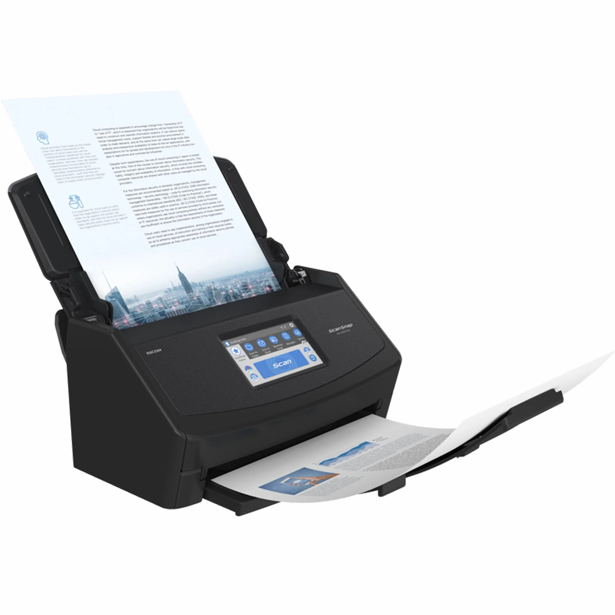 ScanSnap iX1600 Desktop skaner dokumentów czarny - 5 GHz - Duplex, ADF, A4, Wi-Fi, ekran dotykowy, USB 3.2