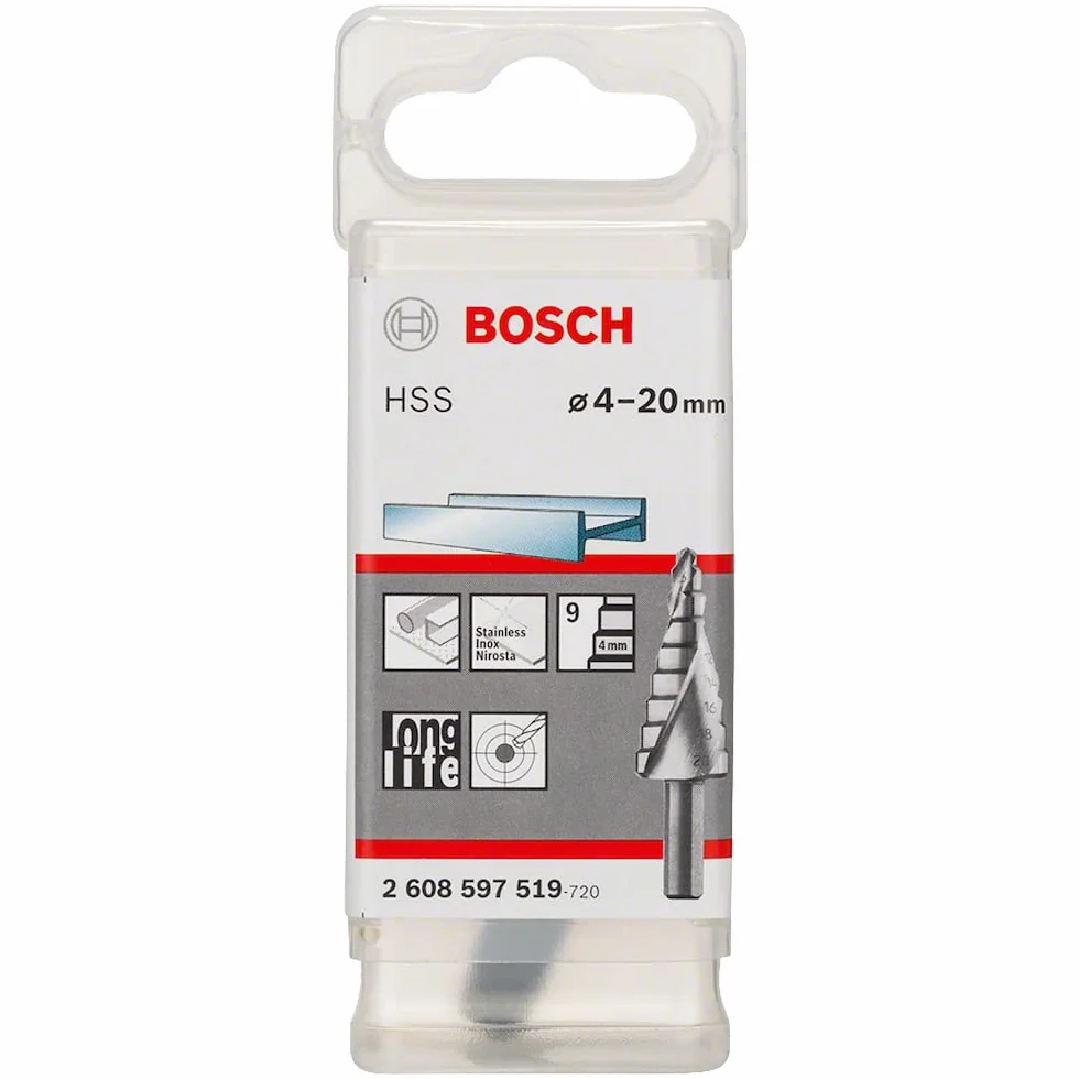Bosch Profesional Wiertła stopniowe ze stali HSS 4-20 mm, 8,0 mm, 70,5 mm