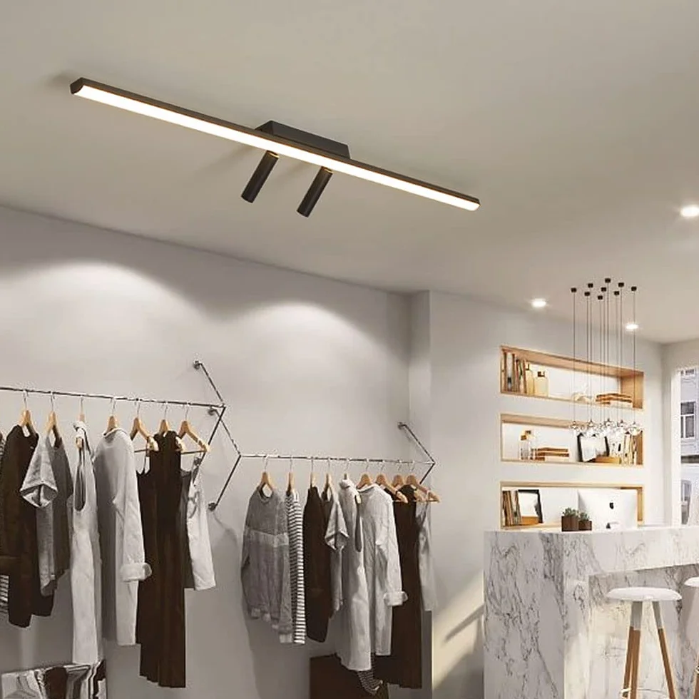 Liniowa lampa sufitowa LED 31.5 "Reflektor do montażu powierzchniowego, minimalistyczny żyrandol na wyspę 80 cm Oprawa oświetleniowa Reflektory sufitowe do kuchni Jadalnia Komercyjna sypialnia