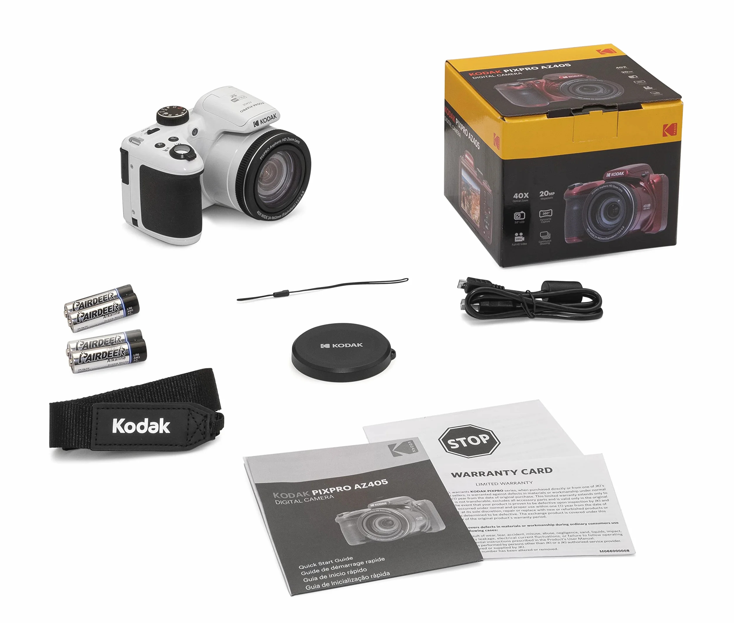 Kodak Pixpro Astro Zoom AZ405-WH Aparat, Biały, 24mm