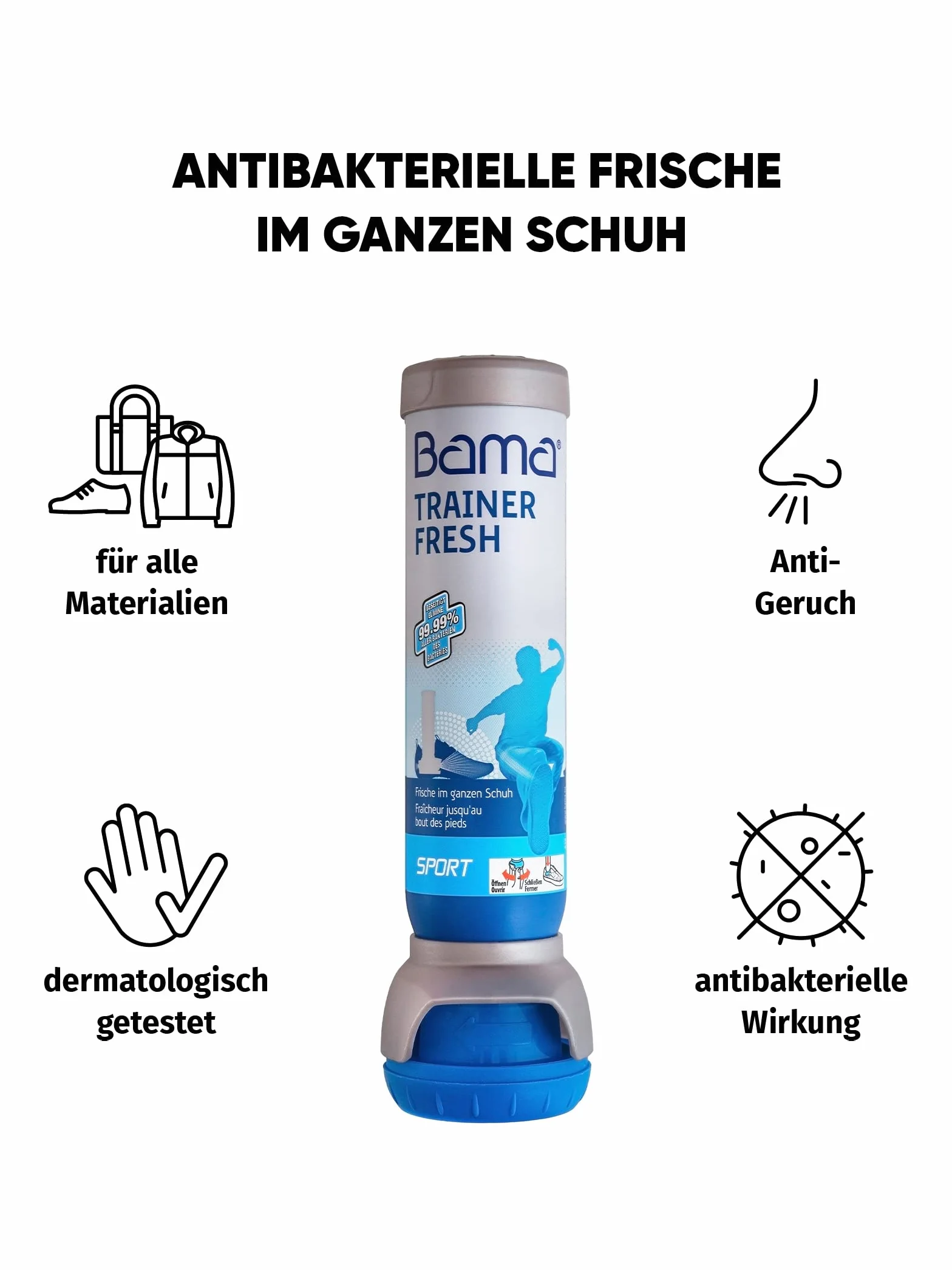 Dezodorant Odświeżający do Butów - Neutralizujący Zapachy Spray do Butów, Zapewniający Higienę i Świeżość, Zestawy 3x 100ml - BAMA