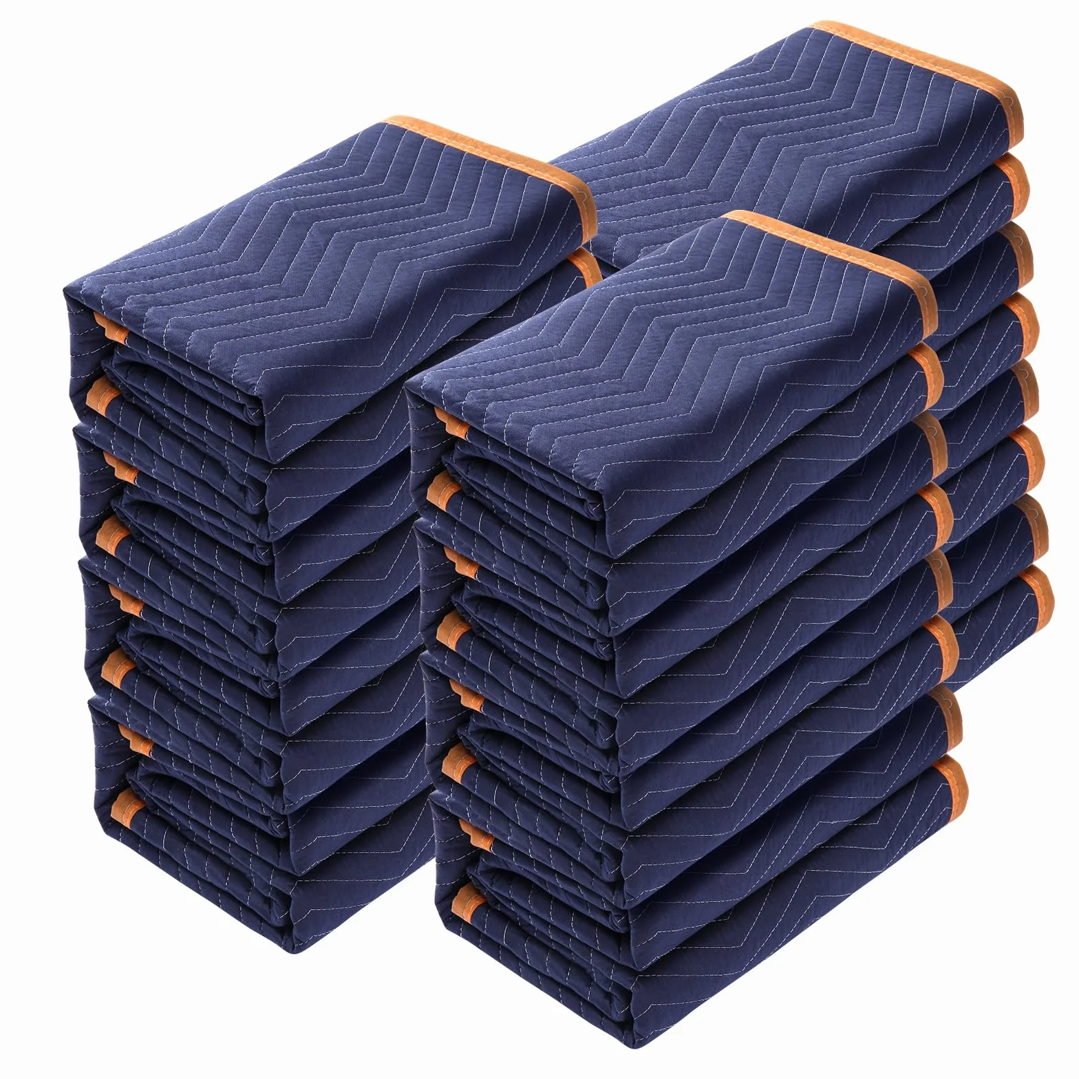 VEVOR Pokrowce do przeprowadzki mebli 2032 x 1829 mm Zestaw 12 pokrowców ochronnych do pakowania, solidna tkanina z włókniny z recyklingu do ochrony mebli podłogowych, ubrań, niebieski/pomarańczowy
