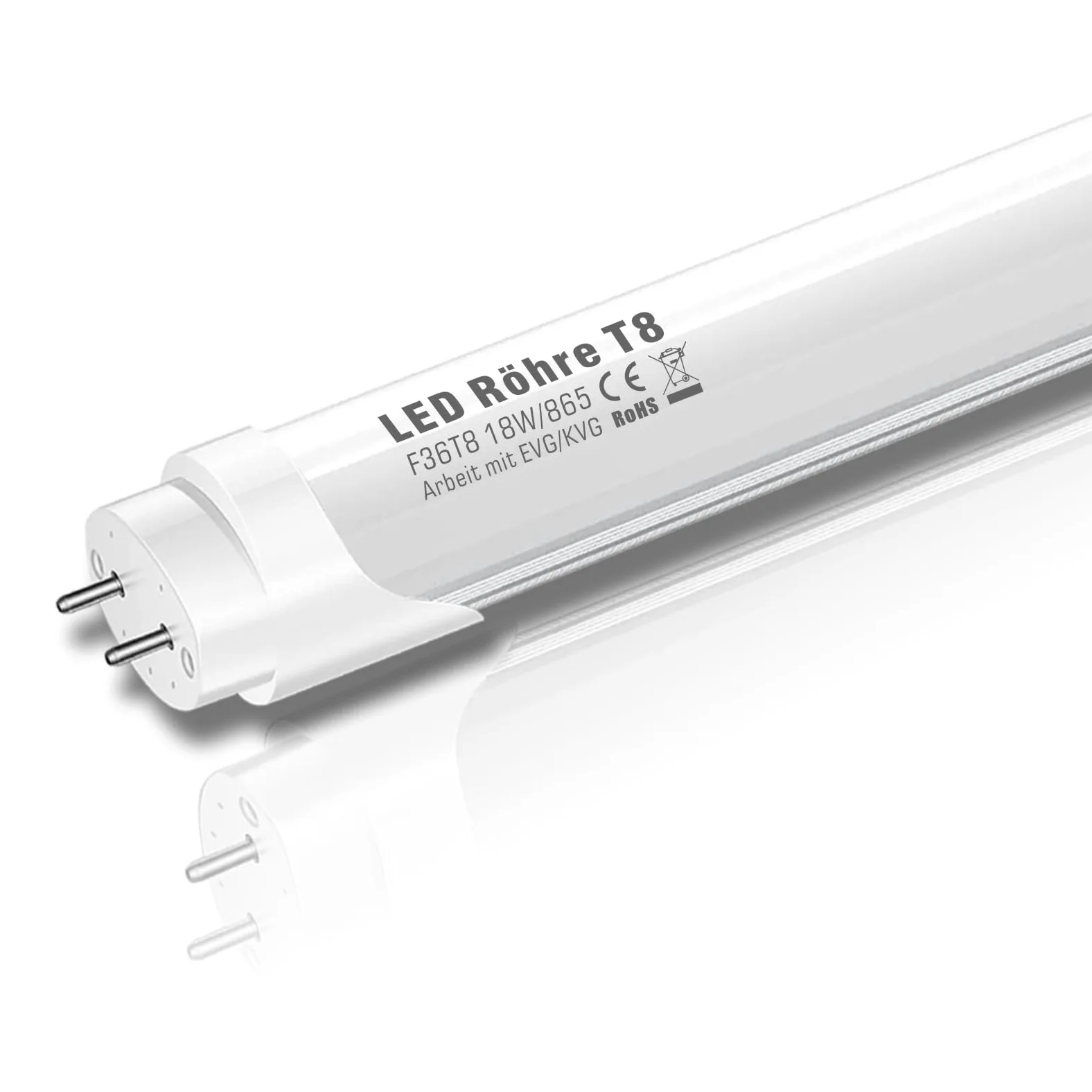 IHYCTV Rura LED T8 120 cm, G13/18 W, typ A i B, nie trzeba zdejmować statecznika, wymienna rura fluorescencyjna, matowa, AC 100 V do 277 V, 6500k białe światło dzienne