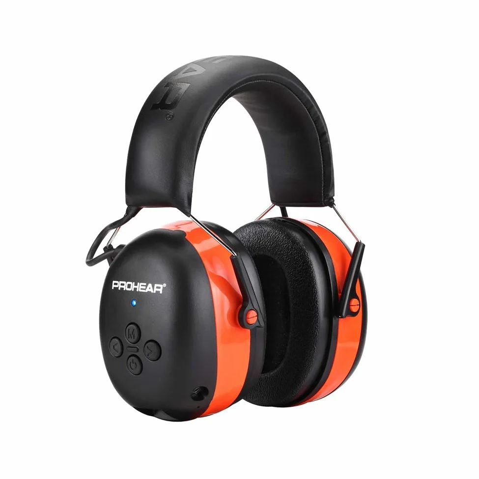 PROHEAR 037 Ochrona słuchu z Bluetooth, słuchawki z technologią BT 5.4 z wbudowanym mikrofonem i redukcją hałasu do koszenia i hałaśliwych aktywności rekreacyjnych, SNR 30 dB, NRR 25 dB - pomarańczowy