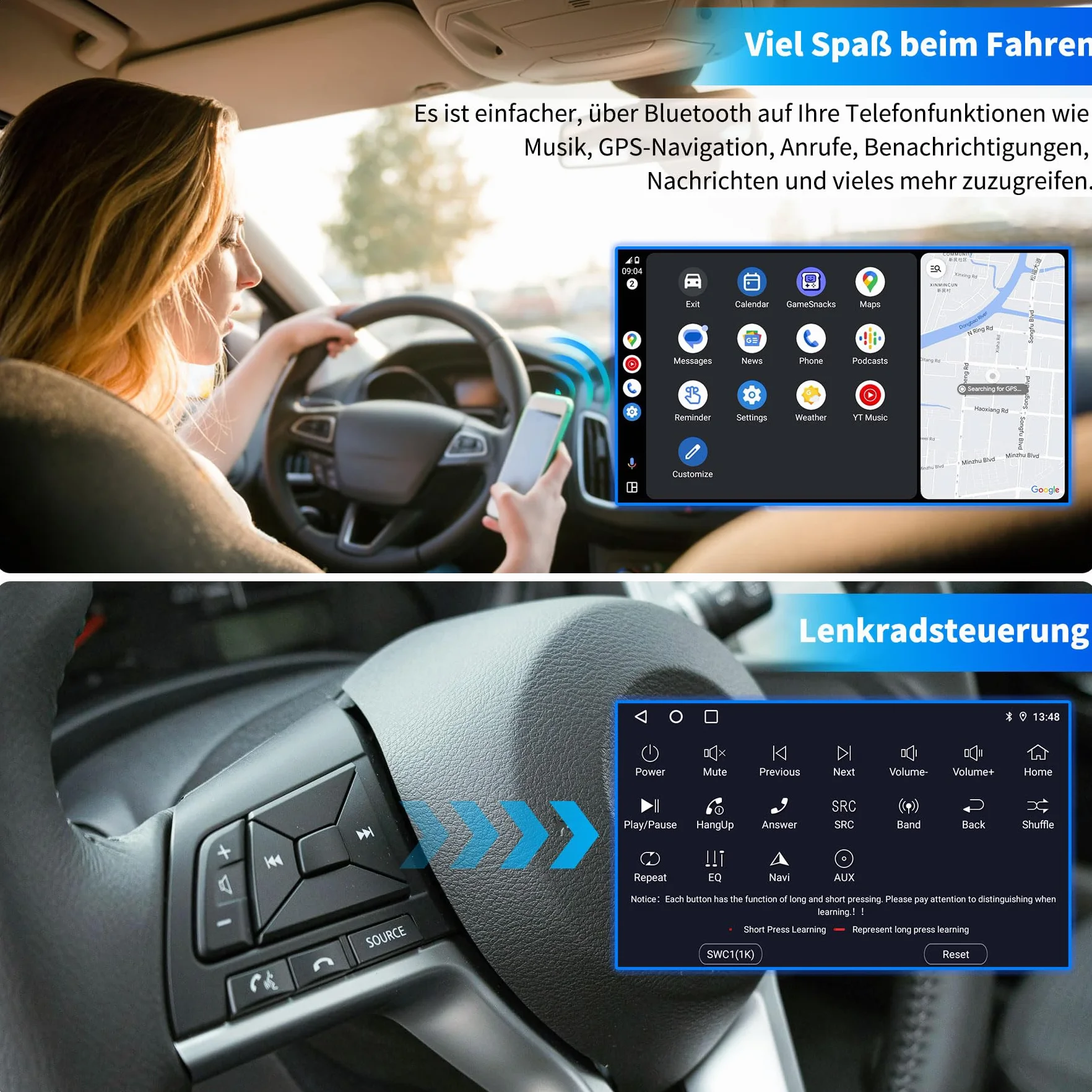 Radio Samochodowe do Seat Ibiza 6J 2009 2010 2011 2012 2013, Android 12 GPS FM 2+64G, 9-calowy Ekran Dotykowy, Obsługuje GPS Carplay Android Auto Bluetooth 5.0 WiFi Sterowanie Głosem Radio