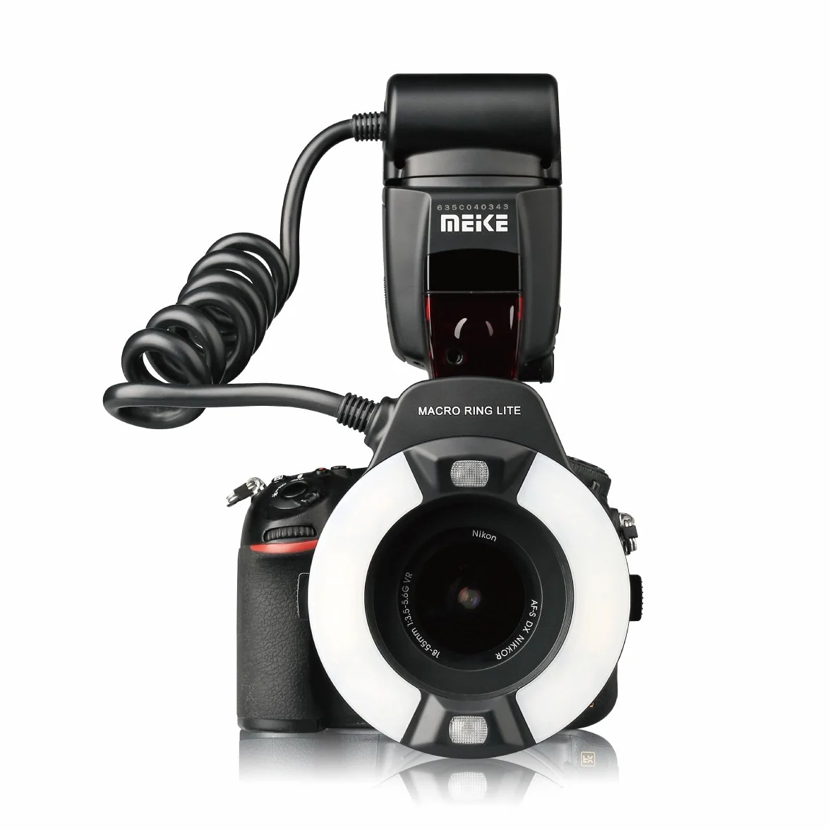 MEKE MK-14EXT-N I-TTL makro pierścień błyskowy kompatybilny Nikon D7100 D7000 D5200 D5100 D5000 D3500 D3200 D3100 D90 D300S D600