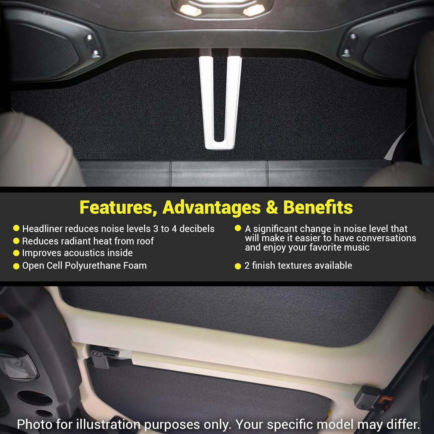 Design Engineering Boom Mat Black Sound Deadening Kit for 4-Door Jeep Wrangler JL (2018-up)