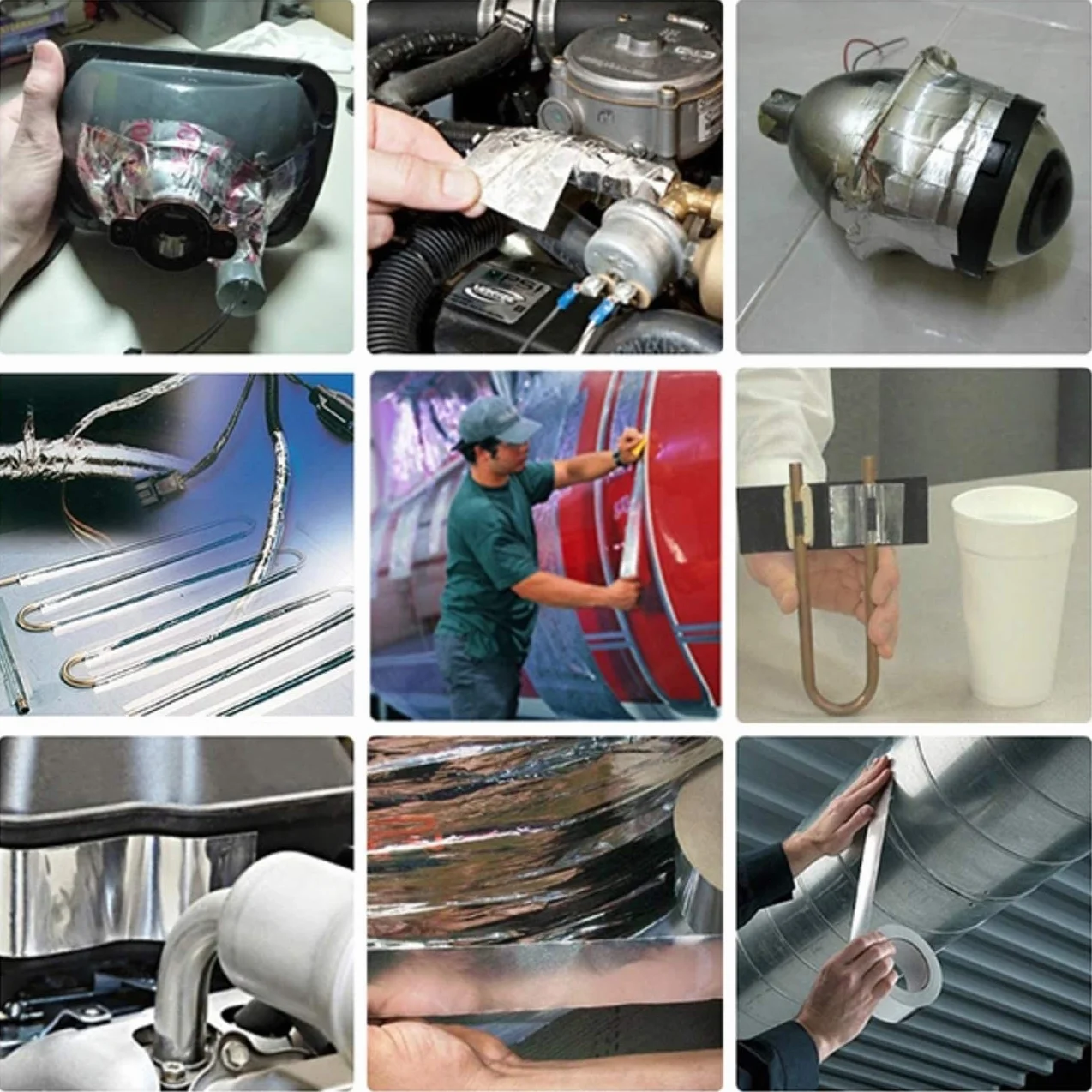 Taśma aluminiowa o grubości 0,1 mm, samoprzylepna, odporna na wysokie temperatury, wodoszczelna, aluminiowa taśma klejąca do izolacji HVAC, uszczelek, kanałów powietrznych, 5 cm x 20 m