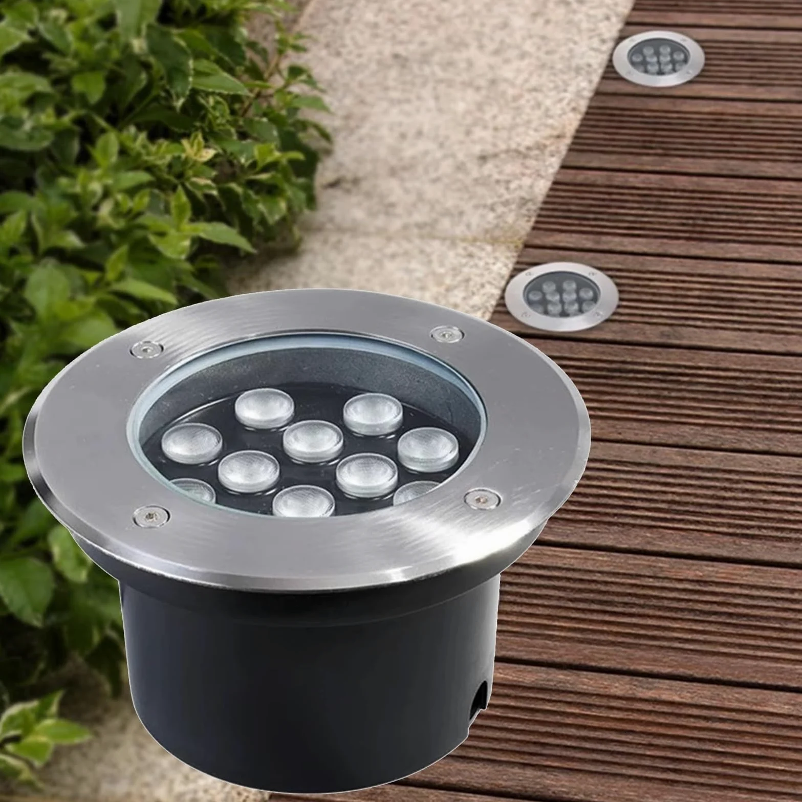 Oświetlenie podziemne LED-reflektory wpuszczane,wodoodporne IP66,zewnętrzne,wpuszczane,12 V,lampa ogrodowa,do patio,ścieżek,trawników,chodników,tarasów,wpuszczane w ziemię (niebieskie,1