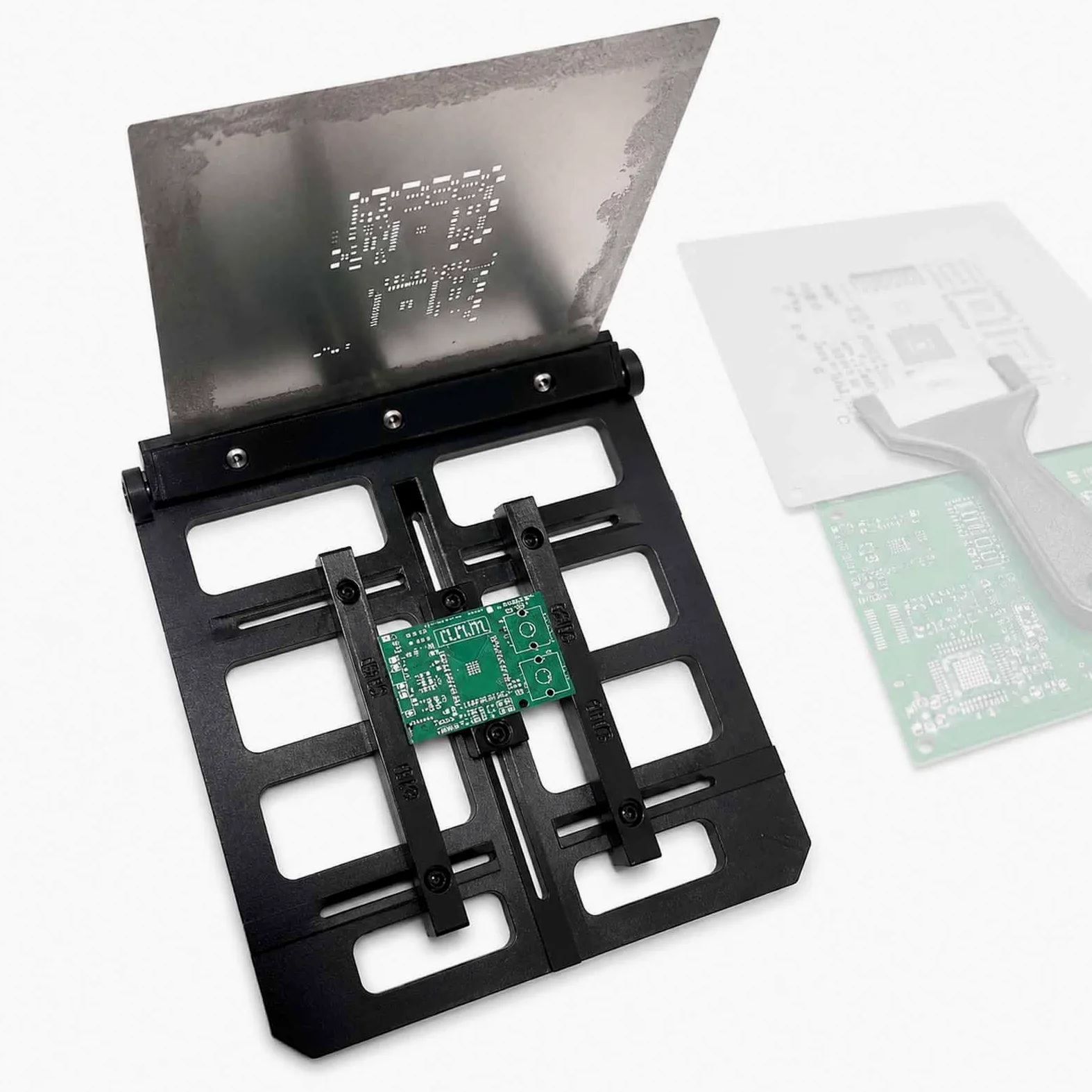 Drukarka szablonów z siatki stalowej, stół do drukowania pasty lutowniczej, ręczna drukarka PCB do płyt do 150 × 150 mm, regulacja 0,8-1,6 mm, dla 100x100mm