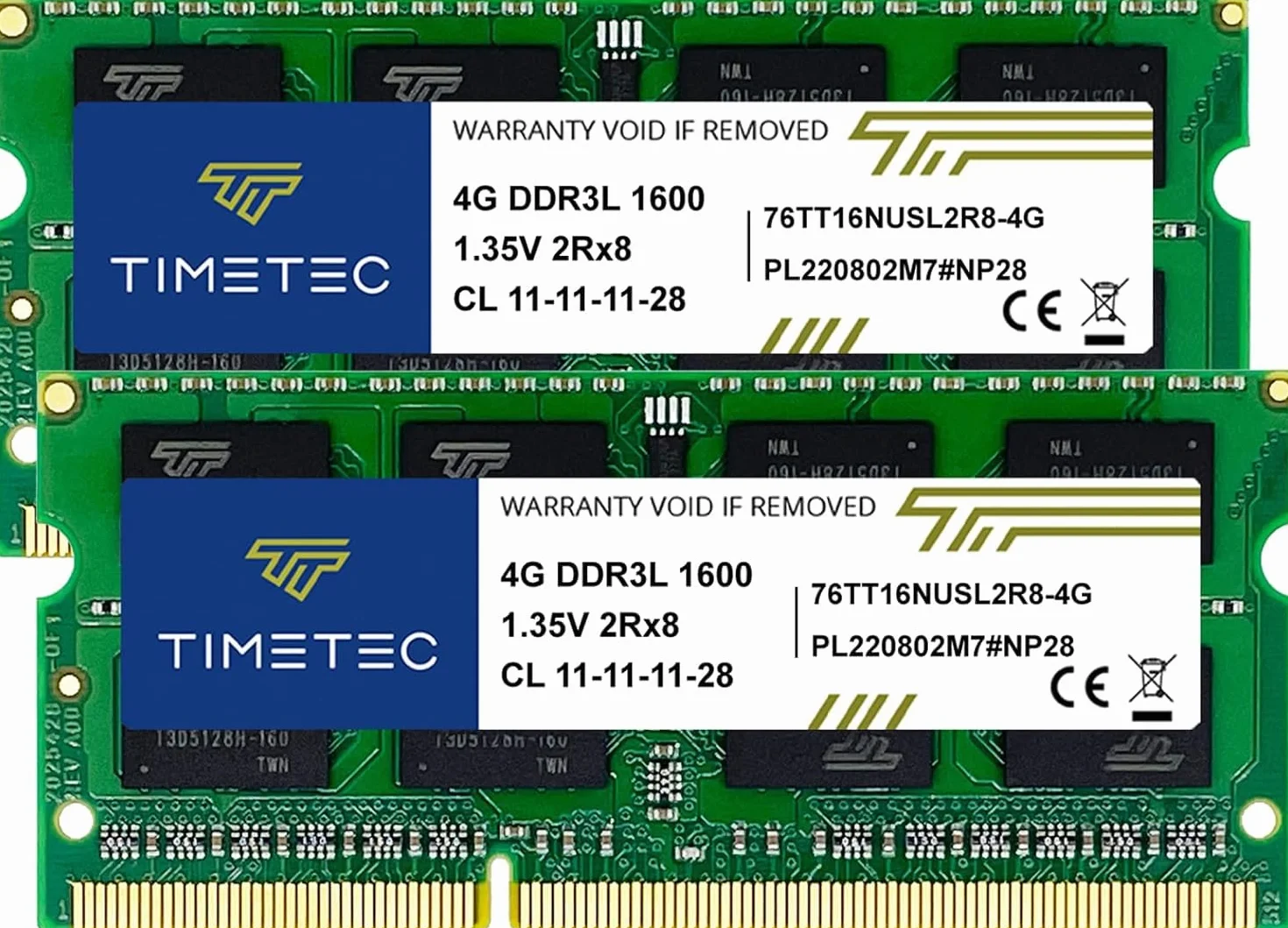 Timetec 8 GB (2x4GB) DDR3L/DDR3 1600 MHz PC3L-12800/PC3-12800 Bez ECC Niebuforowany 1,35 V/1,5 V CL11 2Rx8 Podwójna ranga 204 Pin SODIMM Laptop Notebook PC Komputer Pamięć RAM Moduł aktualizacji