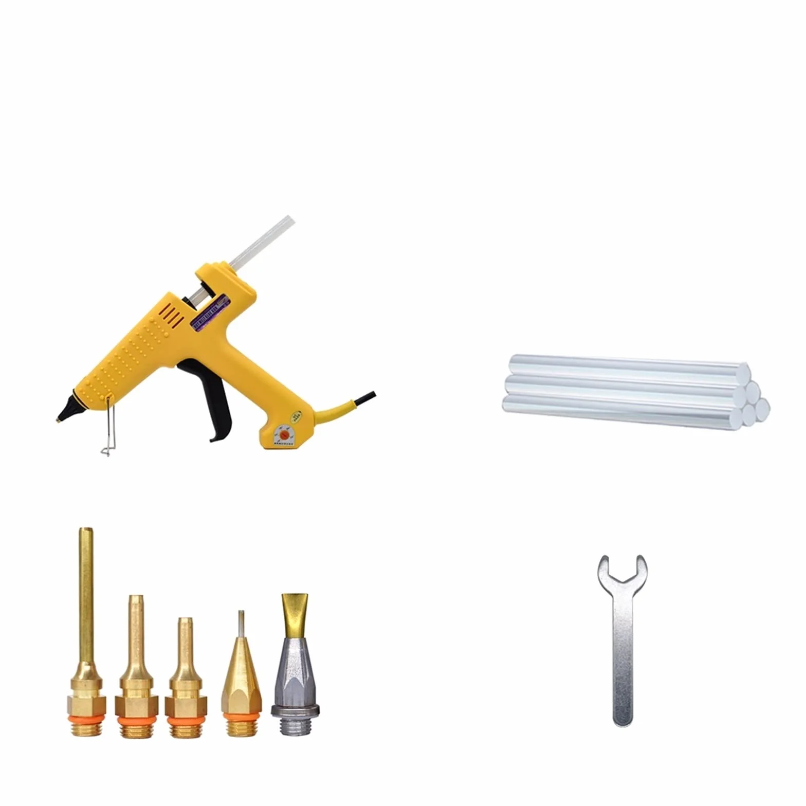 Zestaw pistoletu do klejenia na gorąco Profesjonalny pistolet do klejenia na gorąco 250W regulowana temperatura wysokiej mocy zestaw pistoletów silikonowych za pomocą 11MM klej w sztyfcie 2.0MM dysza