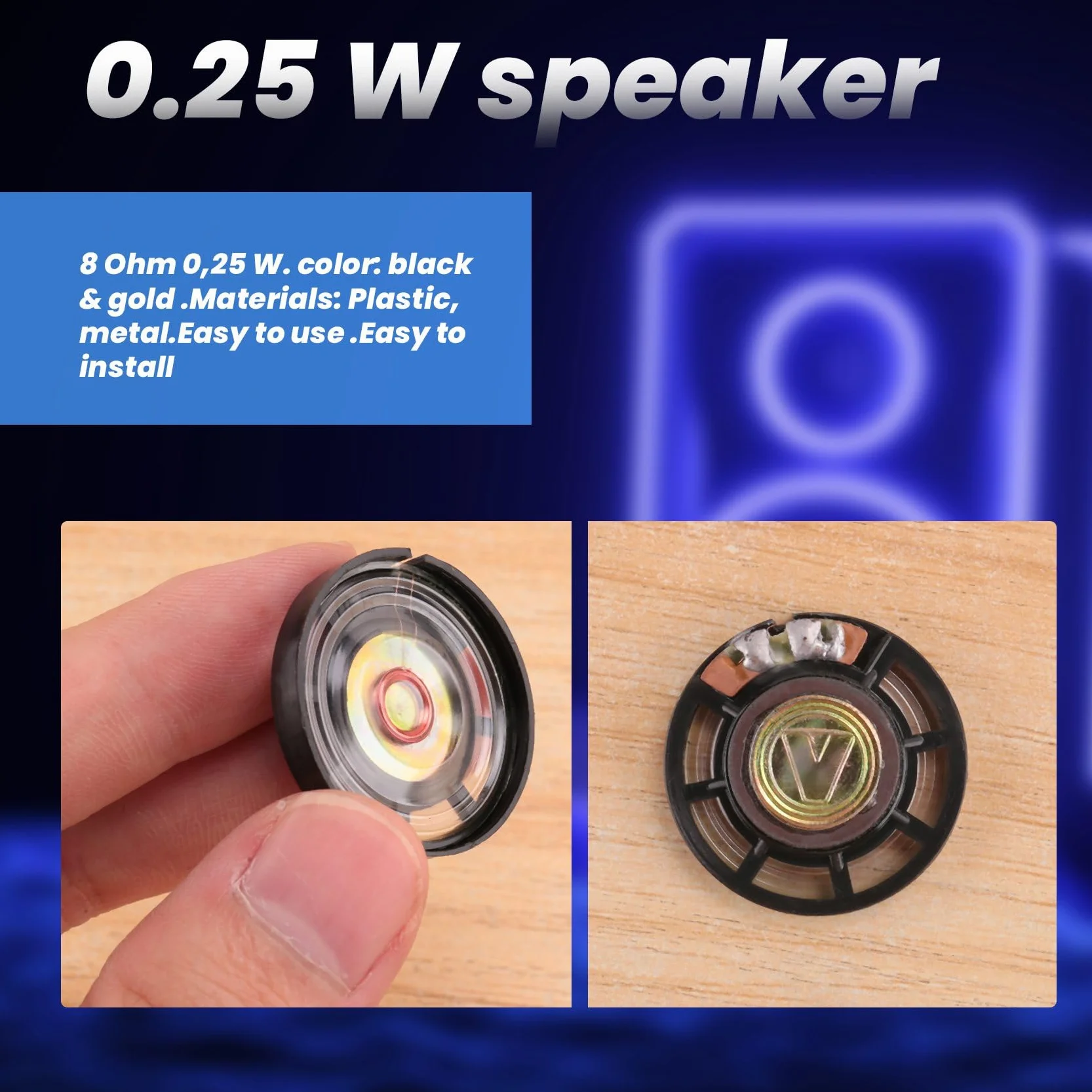5 sztuk 8 omów 0,25 W 29 mm głośnik z magnetycznym zamknięciem do zabawek elektrycznych