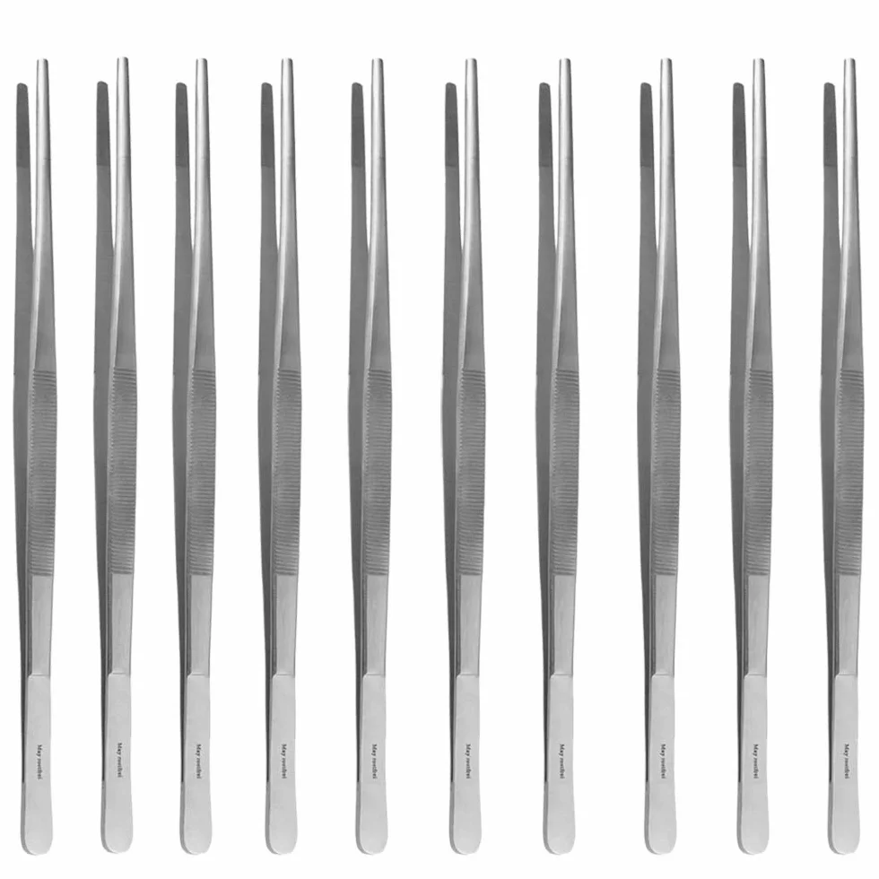 May – zestaw – 10 x pęseta prosta – 25 cm – pęseta modelarska – pęseta elektryka – pęseta przemysłowa – stal szlachetna
