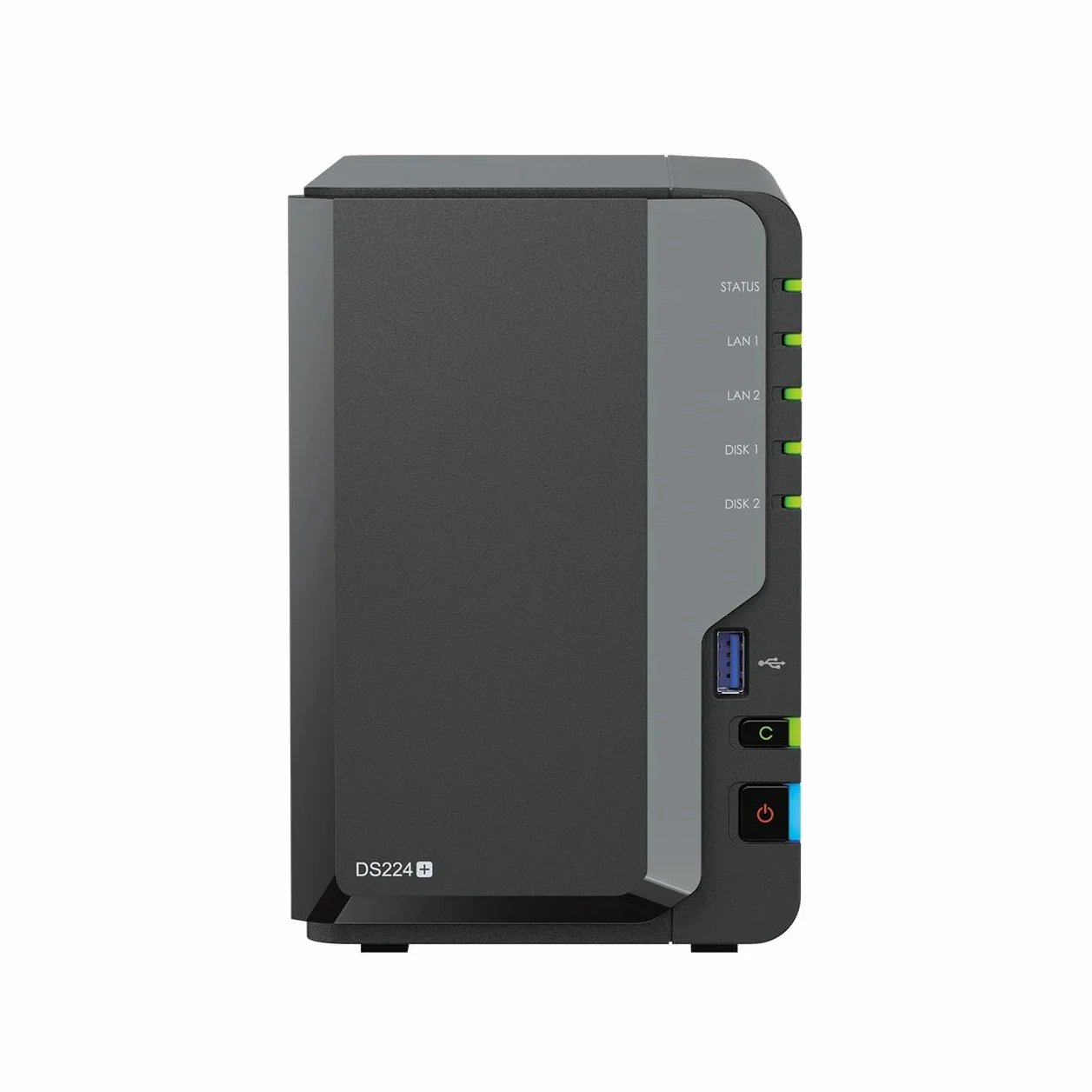 Synology DS224+ 2-Bay Diskstation NAS (Intel Celeron J4125 4-rdzeniowy 2,0 GHz 2 GB DDR4 RAM 2xRJ-45 1 GbE port LAN) 8 TB pakiet z 2 dyskami twardymi WD Red Plus (WD40EFPX - 68C6CN0)