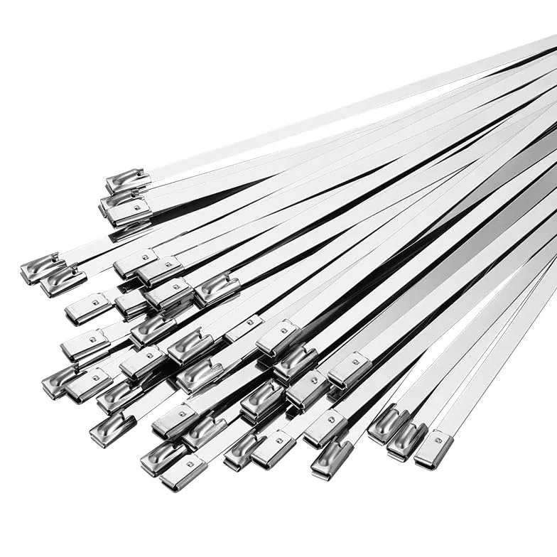 Samozamykające się opaski zaciskowe, Metalowe opaski kablowe, metalowe opaski zaciskowe ze stali nierdzewnej 304, powlekane, z blokadą