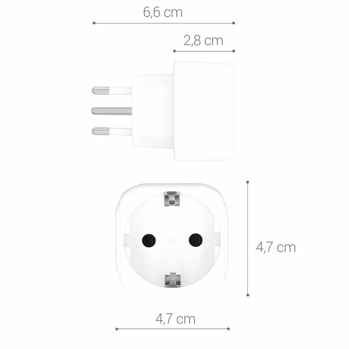 kwmobile Adapter Podróżny Włochy Typ L, Schuko EU do Gniazdka Typu L, Biały
