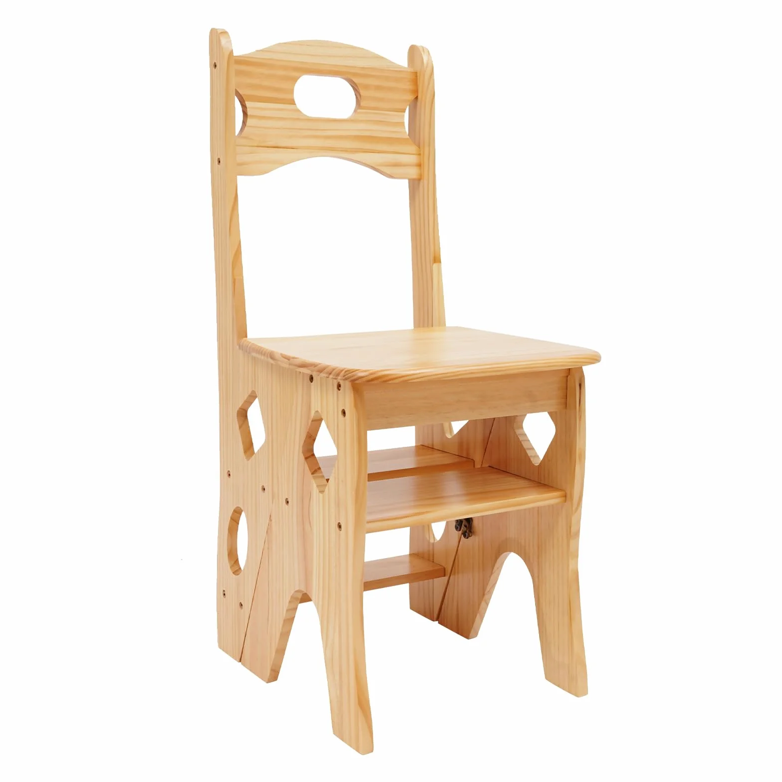 Składane krzesło biblioteczne 4-stopniowy taboret z drewna sosnowego nośność 100 kg