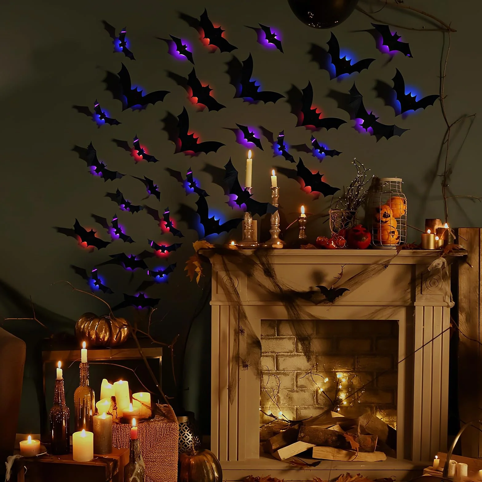 Dekoracja nietoperza Halloween (kolorowa)