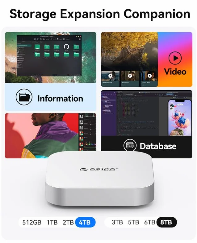 ORICO Minimate M4 2TB kompatybilny z Mac mini M4, Windows - przenośny dysk SSD NVMe z