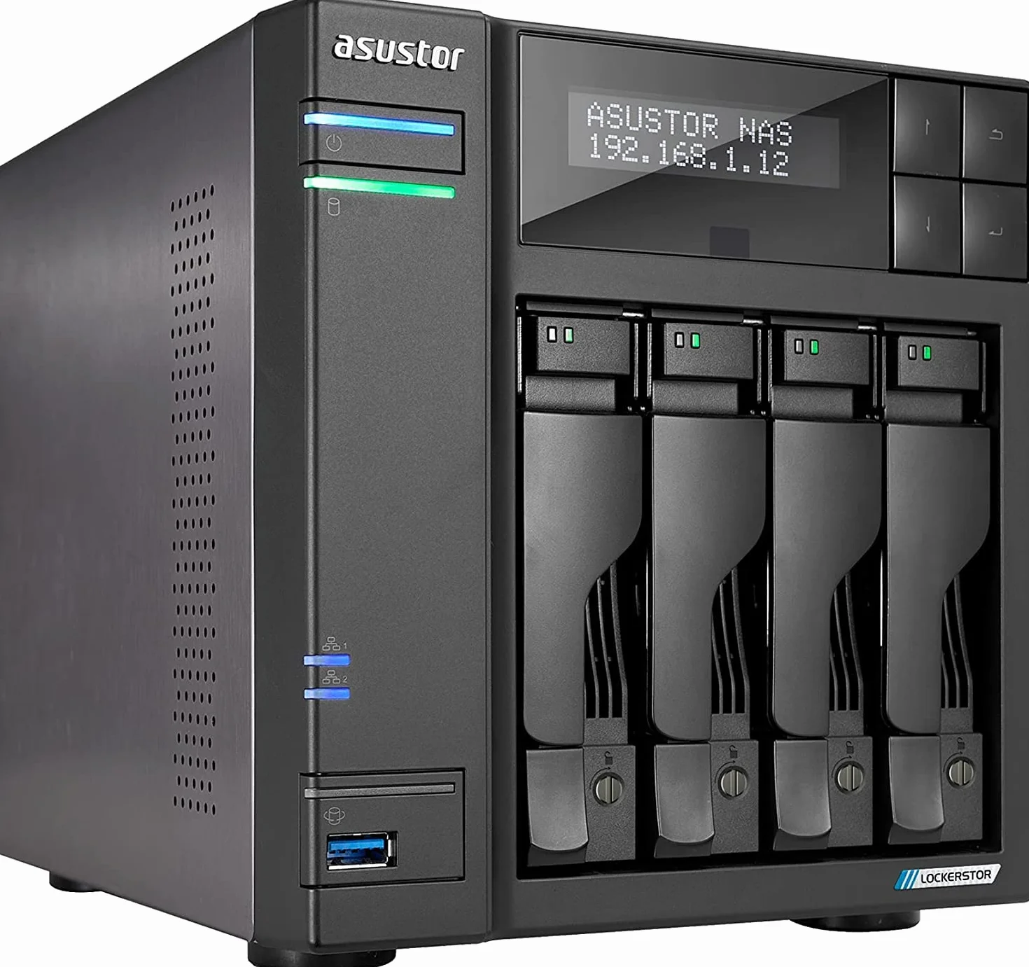 Asustor Lockerstor 4 Gen 2 AS6704T 4 Bay NAS obudowa pamięci sieciowej, Quad Core 2.0 GHz, 4 GB RAM DDR4