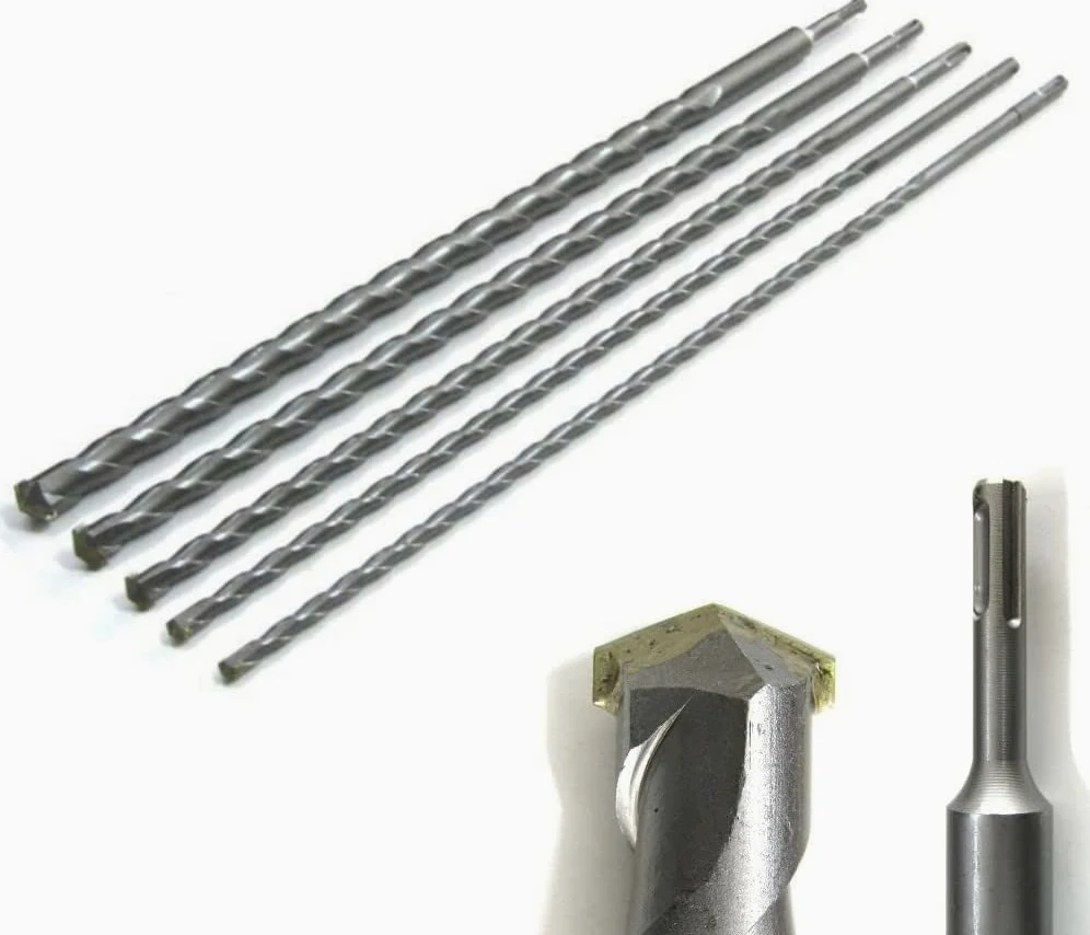 Zestaw 5 końcówek ściennych SDS PLUS 600 mm do wiertarki wiertniczej ø 10, 12, 16, 20, 24 mm do betonu, kamienia, betonu