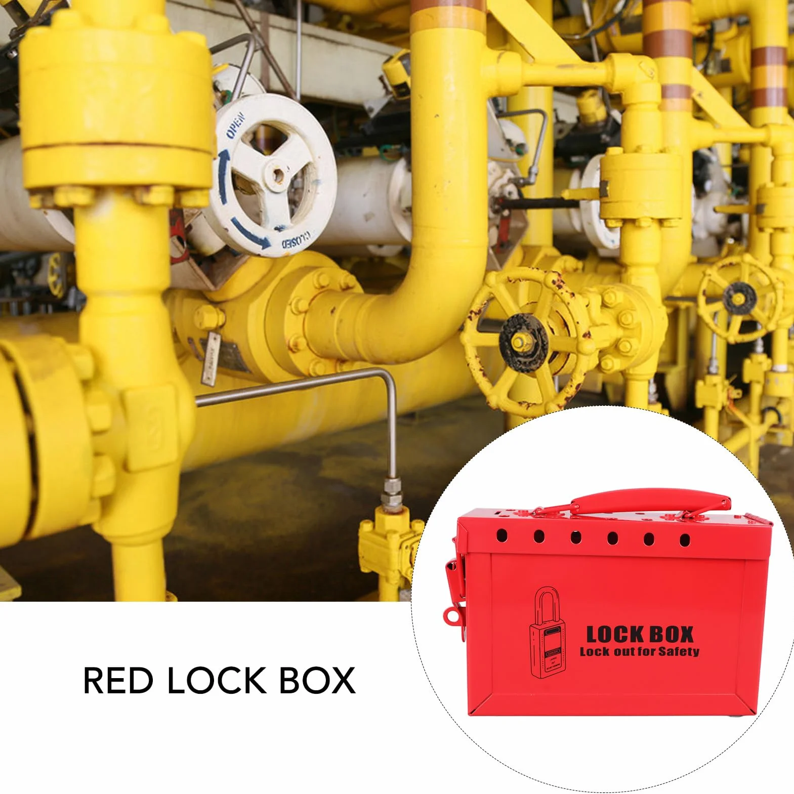 498A Red Lockout Tagout Box, Wytrzymała Konstrukcja, pojemność 12 Kłódek, Wszechstronna Blokada Wyłącznika, Blokada Zaworu