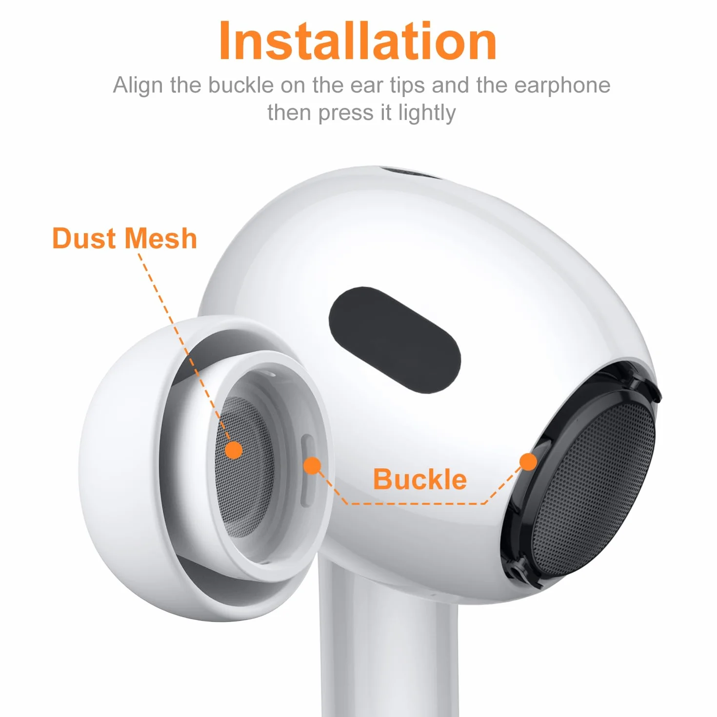 Silikonowe końcówki douszne do AirPods Pro/AirPods Pro 2 (2. gen.) z redukcją hałasu, S/M/L, 12 sztuk