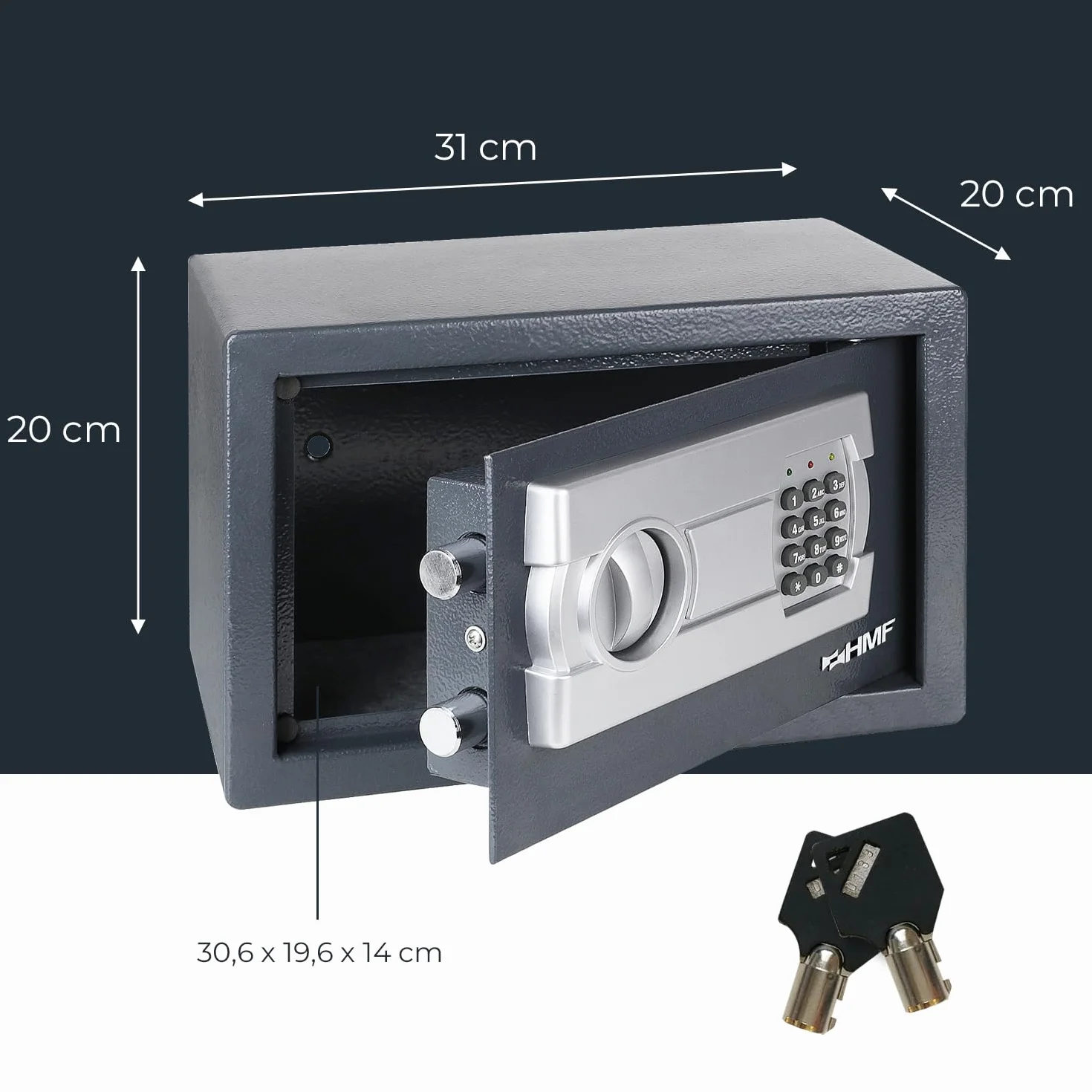 HMF 4612112 sejf meblowy z zamkiem elektronicznym 31,0 x 20,0 cm