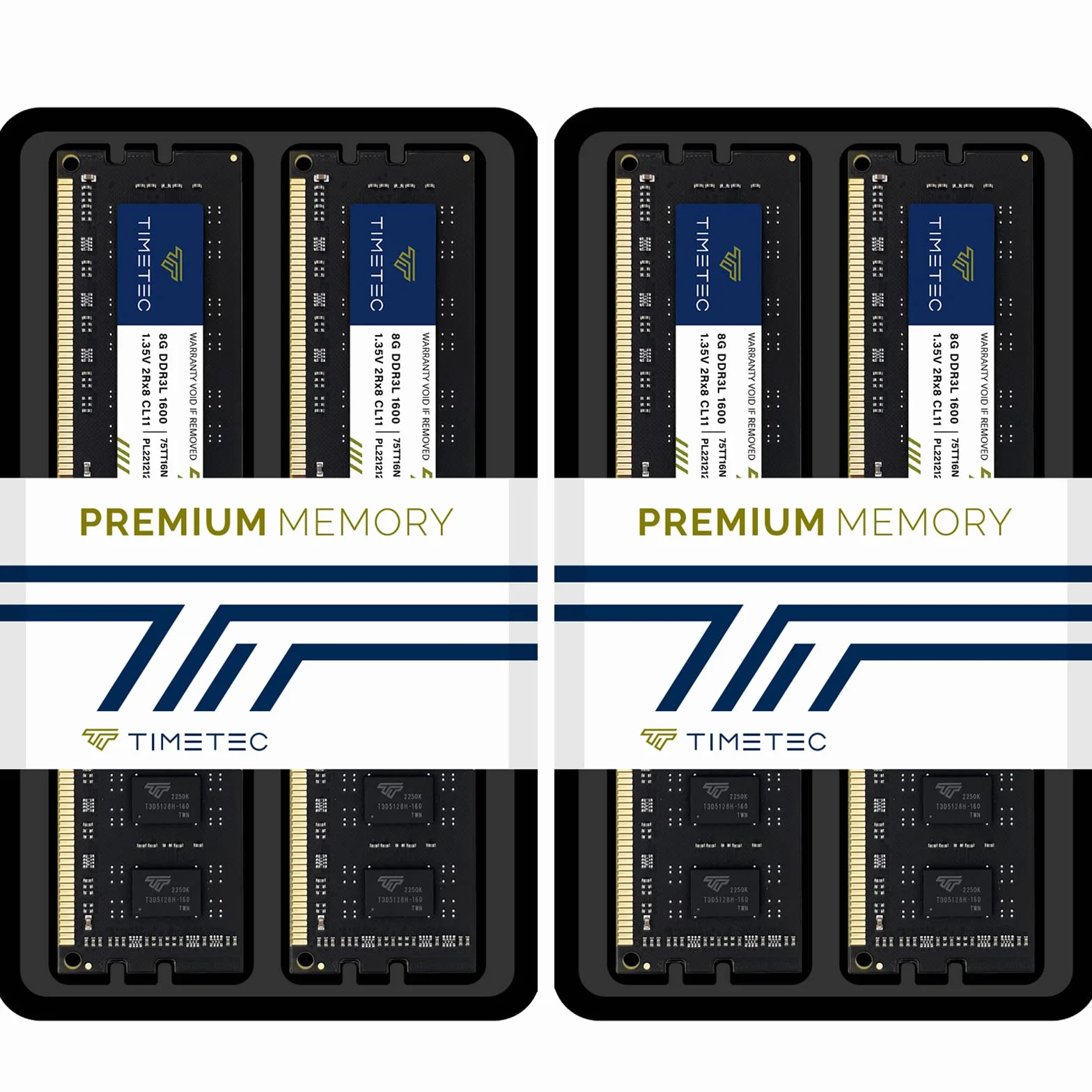 Timetec Hynix IC DDR3 PC3-12800 1600 MHz bez ECC niebuforowany 1,35 V/1,5 V podwójna ranga 240-pinowy UDIMM komputer stacjonarny pamięć RAM moduł (zestaw 32 GB (4 x 8 GB))