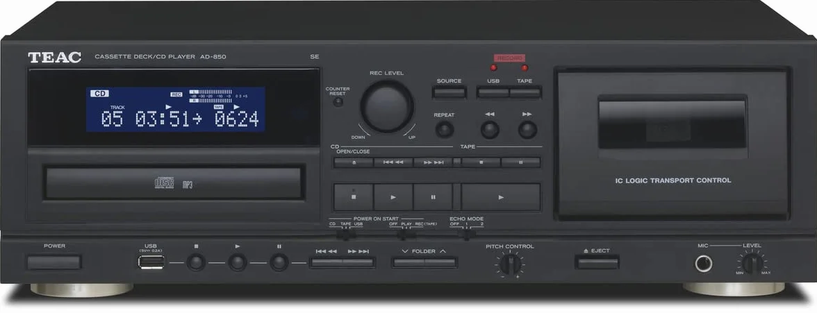 TEAC AD-RW900 nagrywarka CD i kaseta audio 3,5 mm USB czarny