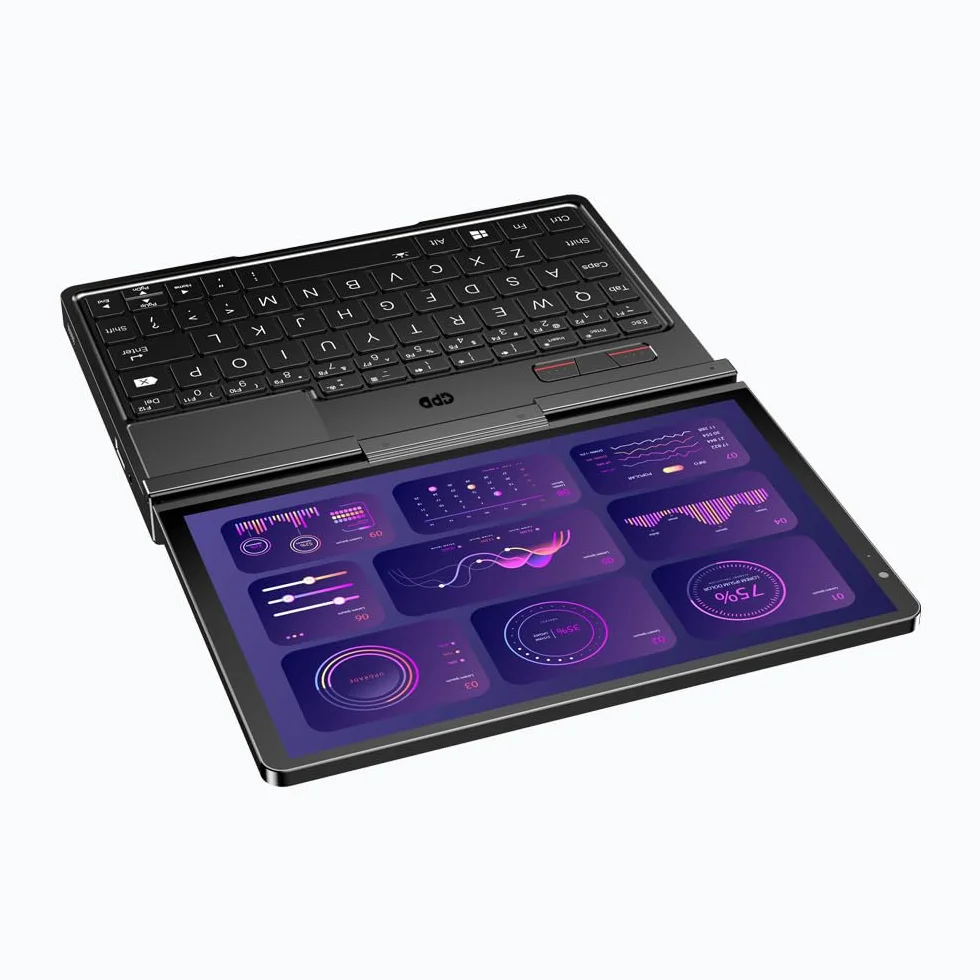 GPD Komputer kieszonkowy 4 (8840U) Ultra Mobile PC z aluminium z systemem Windows 11, wyświetlacz 8,8" Ultra HD, obracany o 180°, Ryzen 7 8840U, pamięć RAM: 16 GB LPDDR5x, SSD NVMe 1 TB, Wi-Fi 6E,