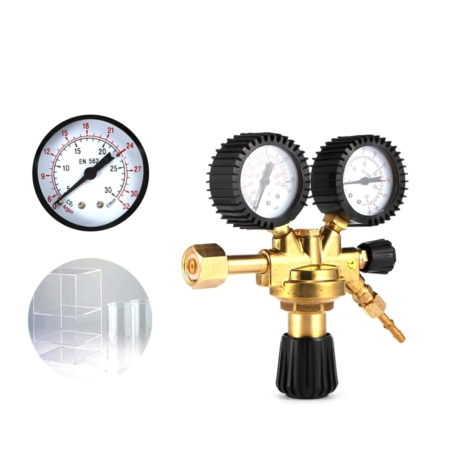 Sprzęt do spawania gazowego Argon CO2 Regulator przepływowy przepływomierza spawania spawania przepływu spawania spawania argonowego Akcesoria do pomp powietrza (Color : Type 40 Ar or CO2, Size : Ar