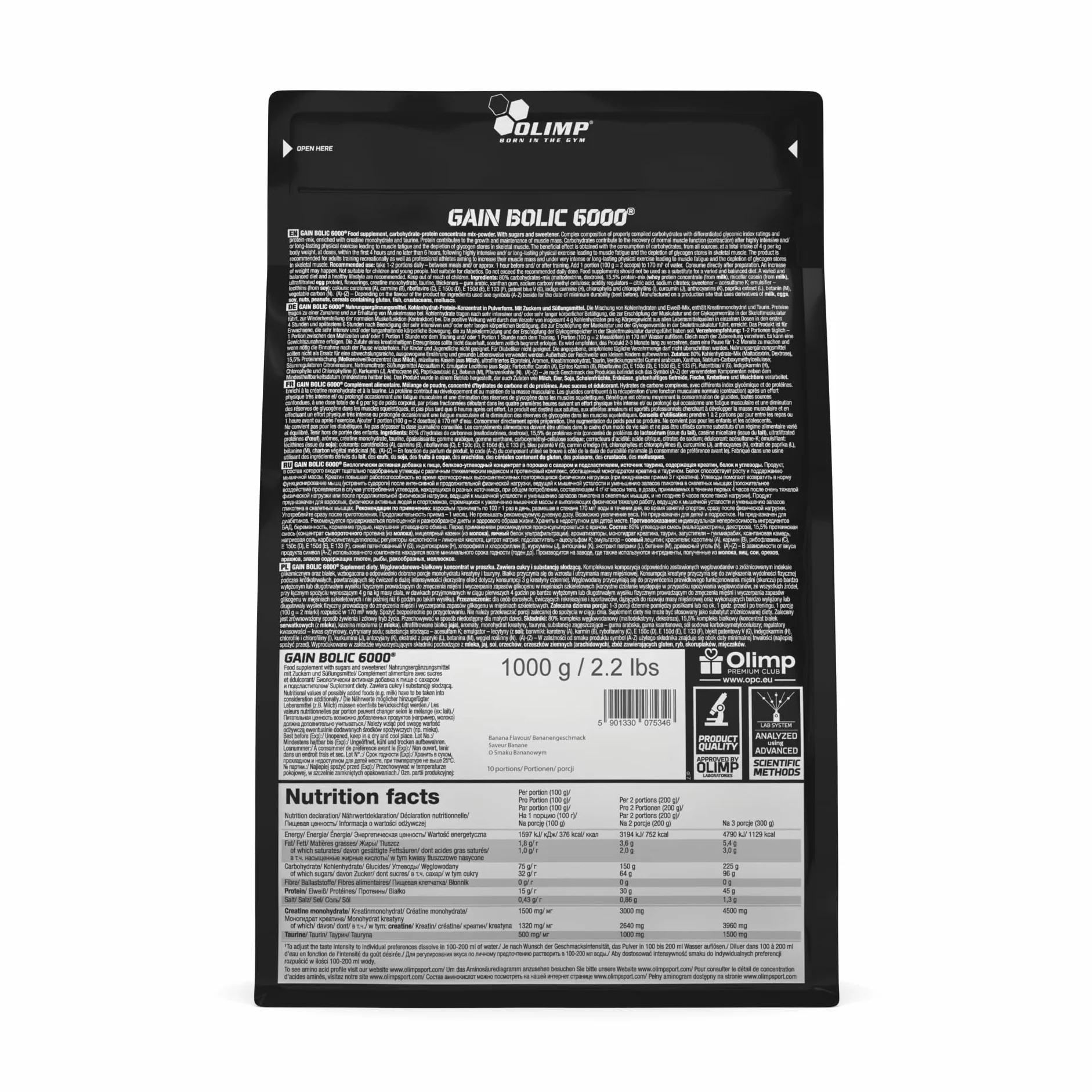 Olimp Gain Bolic 6000® - 1000 g, Banan