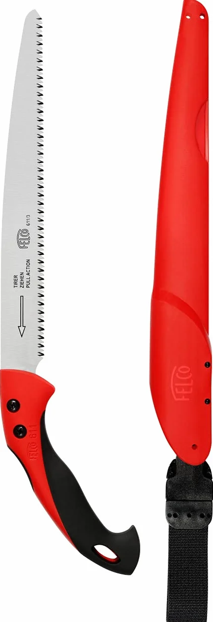 FELCO 611 piła ciągnąca prosta ostrze 330 mm, ergonomiczny uchwyt, cięcie 100 mm, dla prawo- i leworęcznych, futerał w zestawie